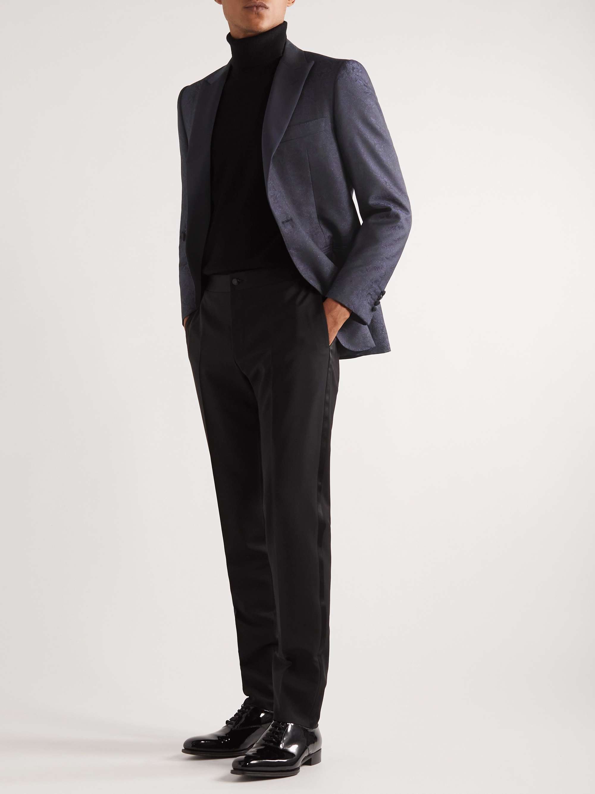 CANALI Slim-Fit Metallic Jacquard Tuxedo Jacket