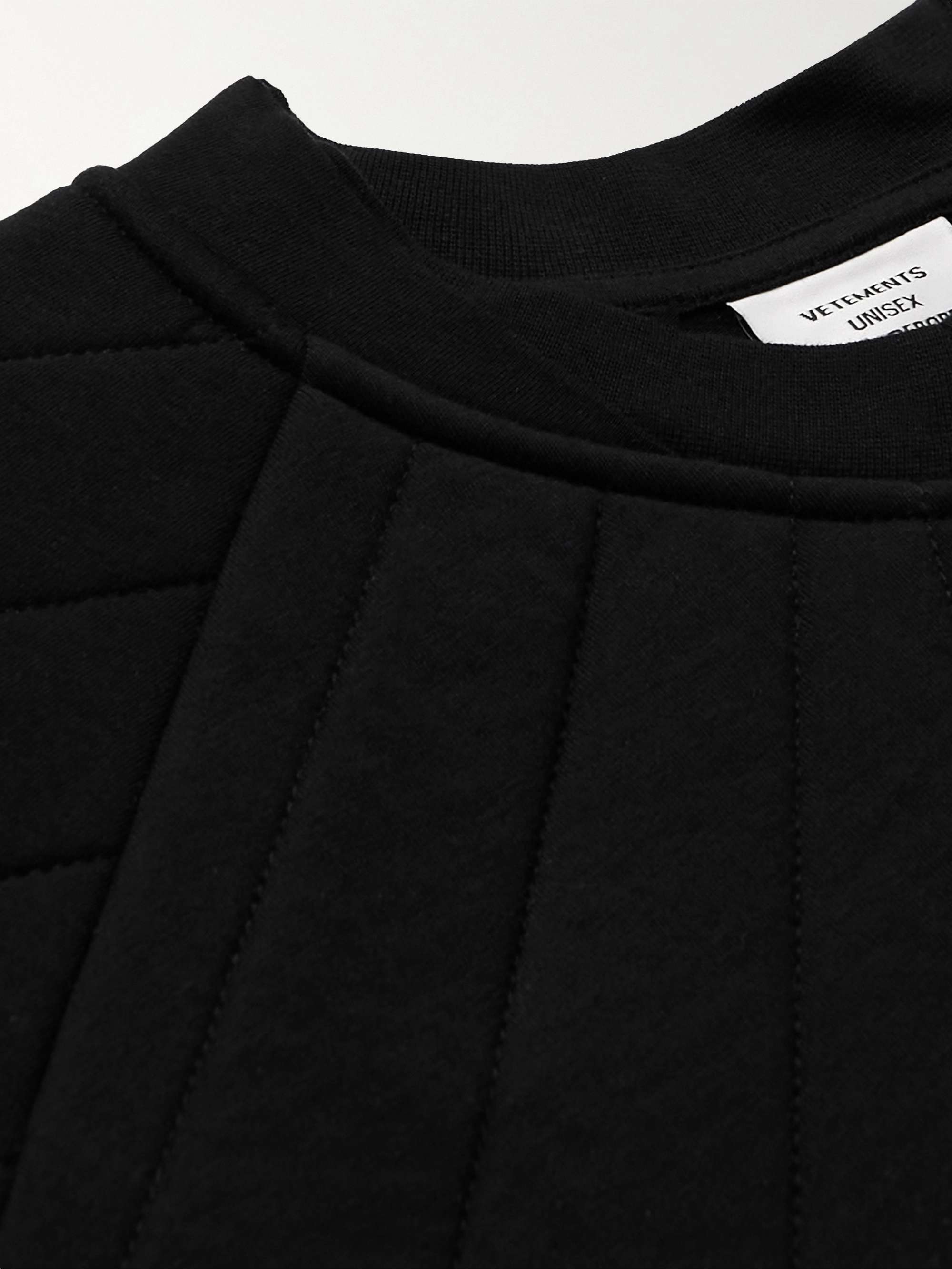 VETEMENTS Oversized Logo-Appliquéd Padded Cotton-Jersey Sweatshirt