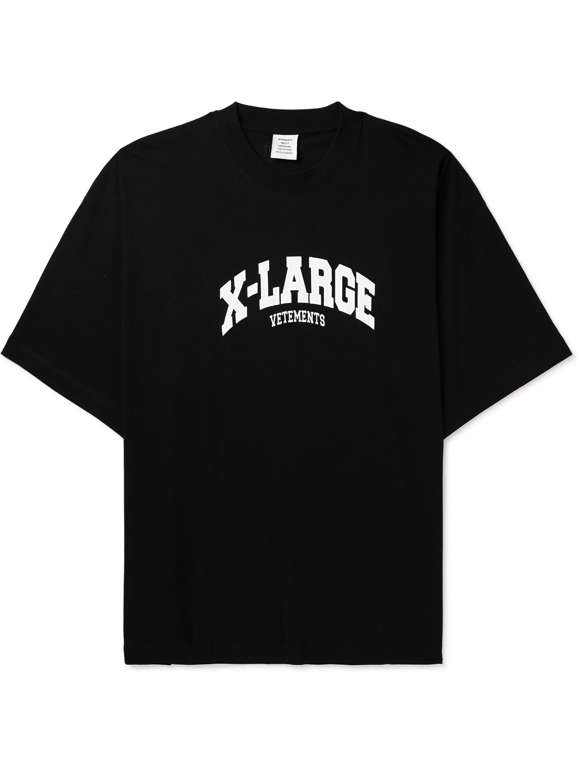 Vetements X-large Logo-embroidered Cotton-jersey T-shirt In Black