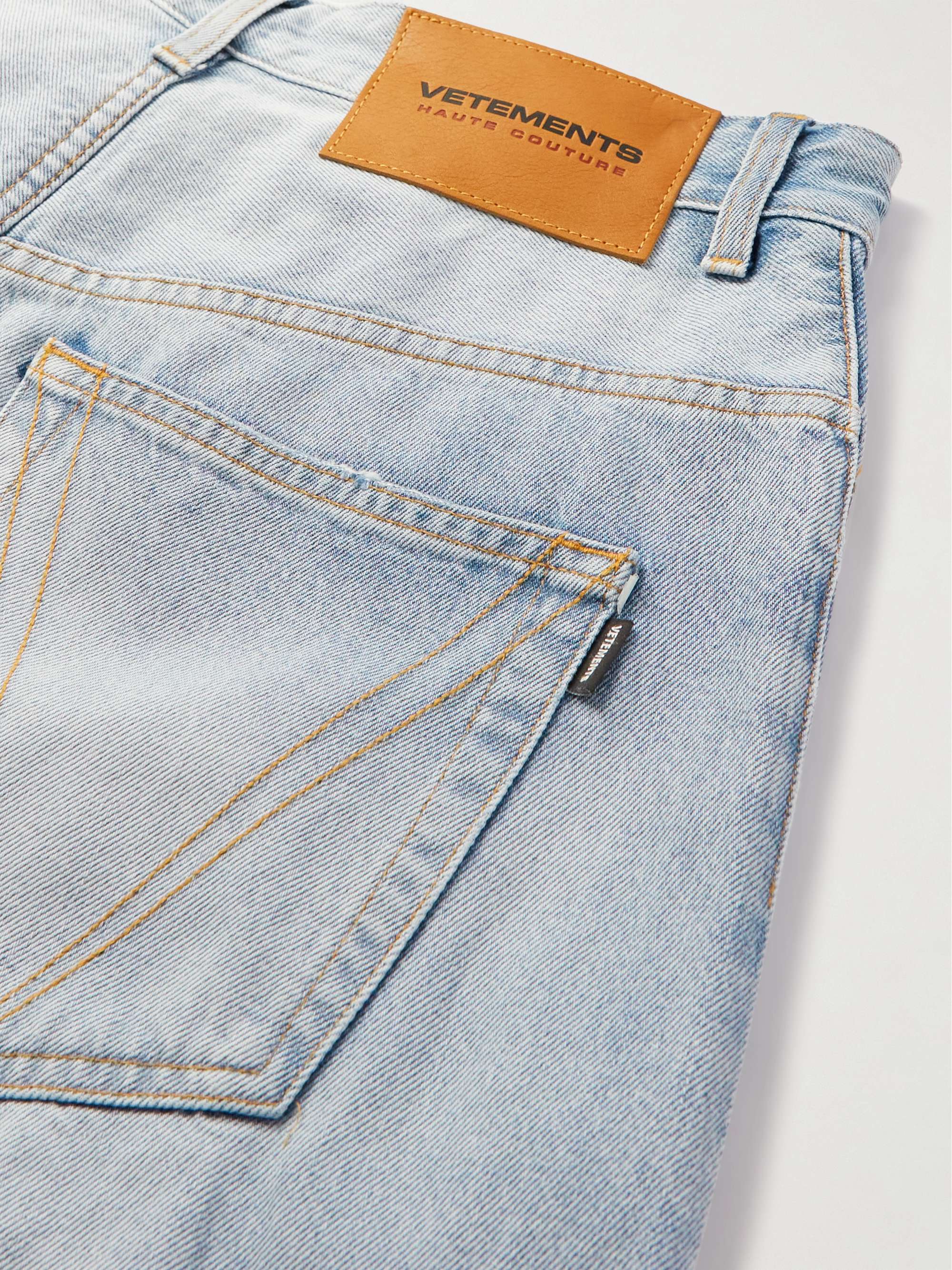 VETEMENTS Wide-Leg Distressed Jeans