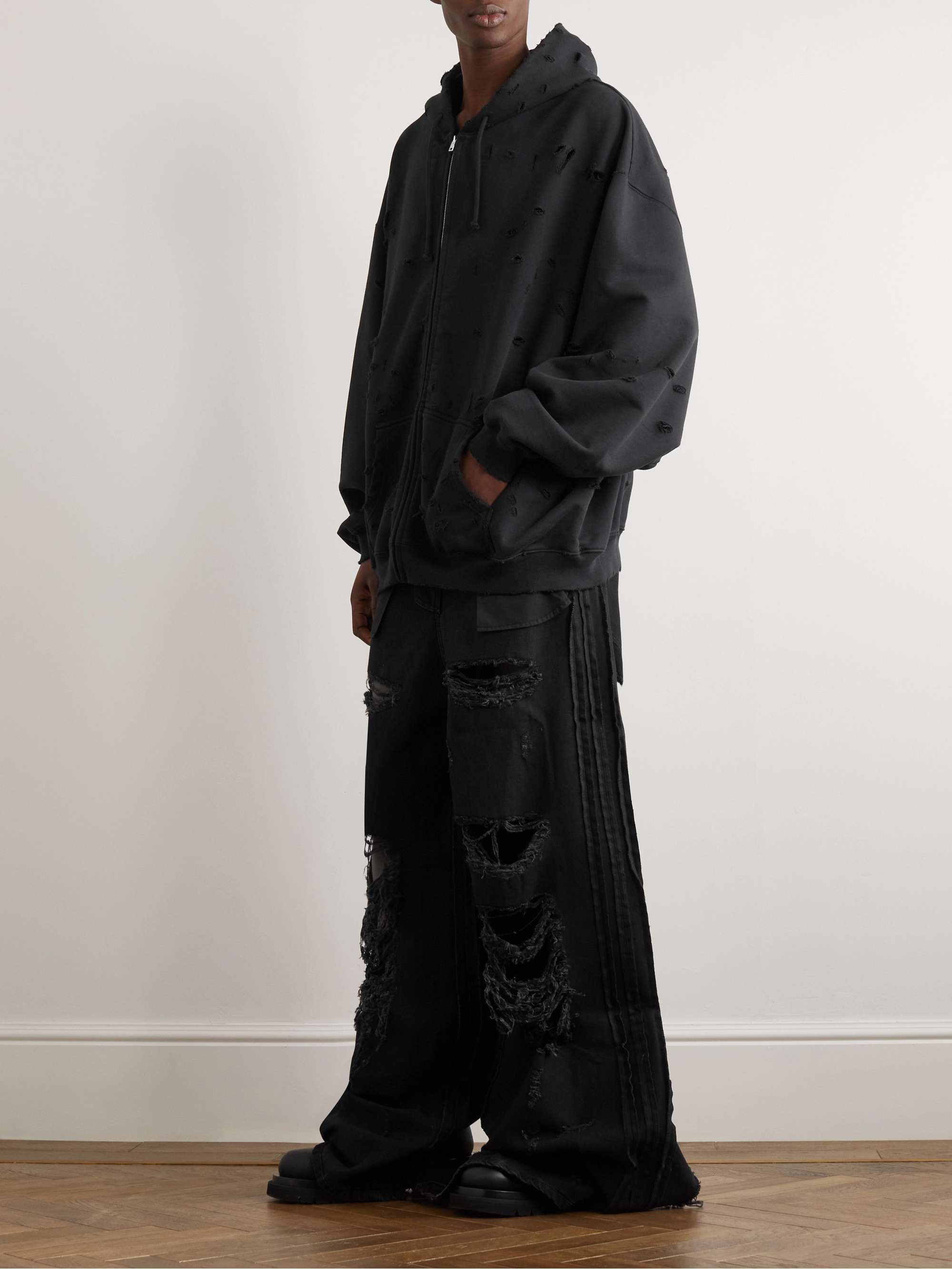 Vetements Oversized Inside-out Hoodie - Black