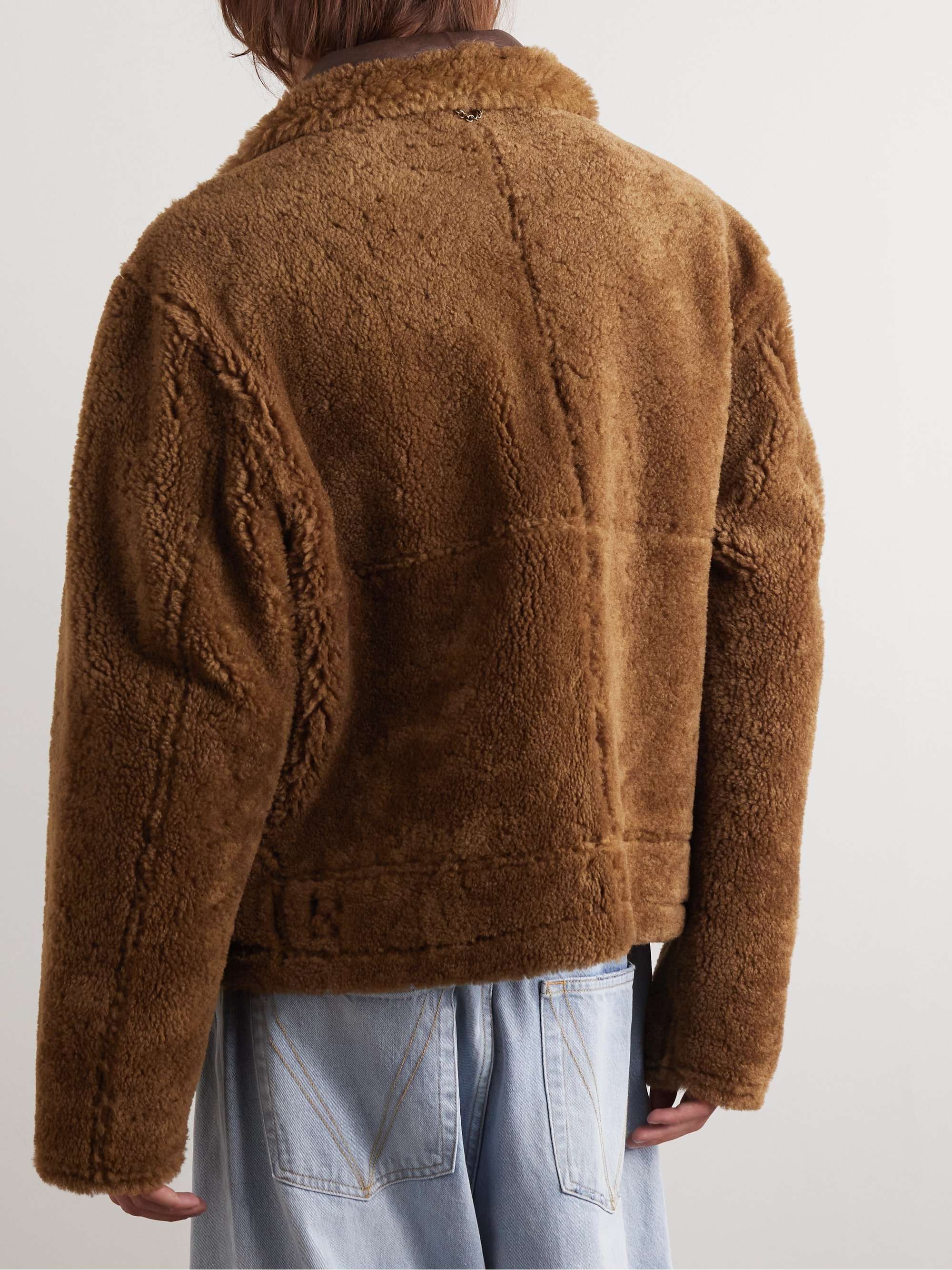VETEMENTS Reversible Suede-Lined Shearling Jacket