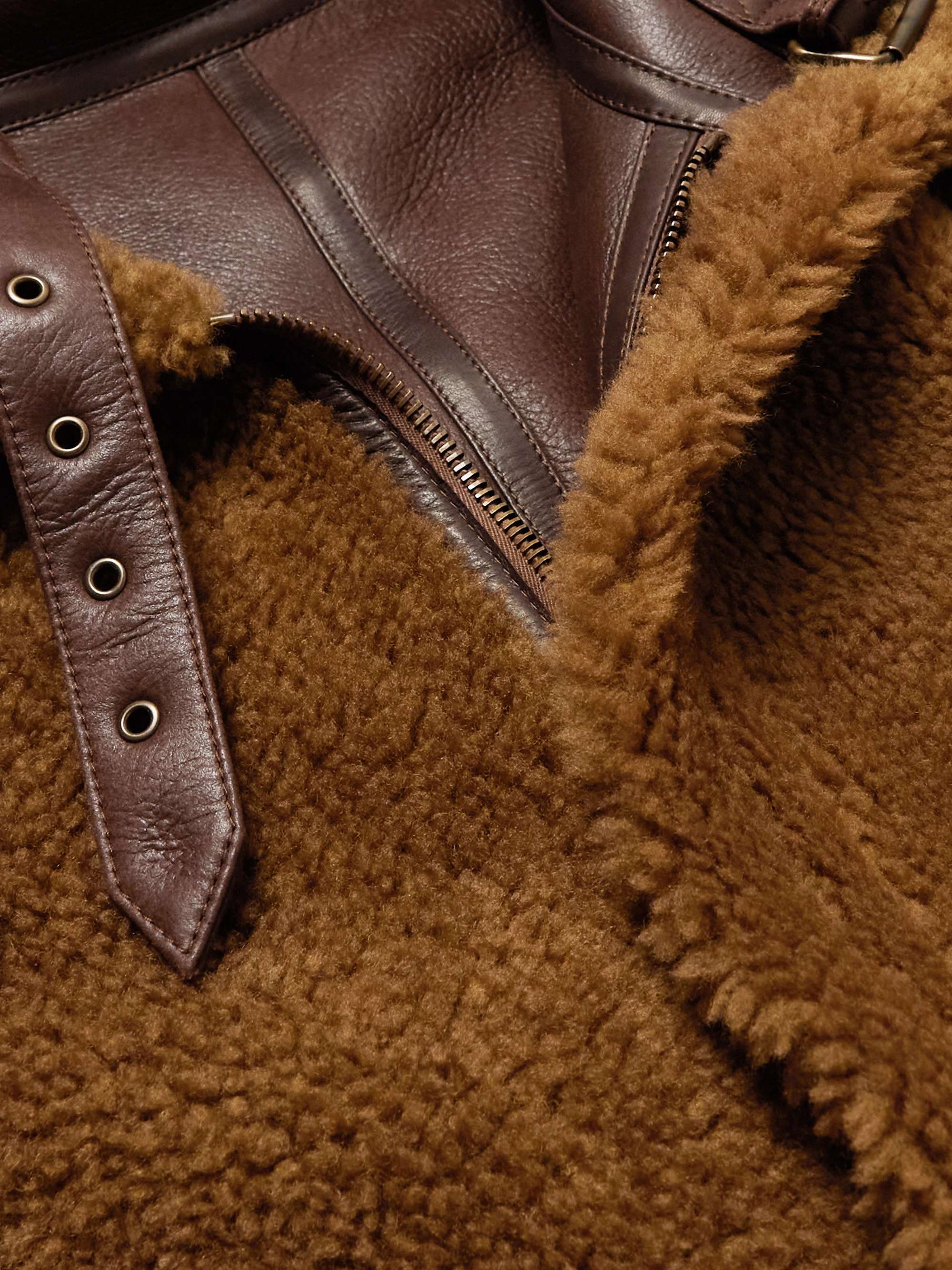 VETEMENTS Reversible Suede-Lined Shearling Jacket