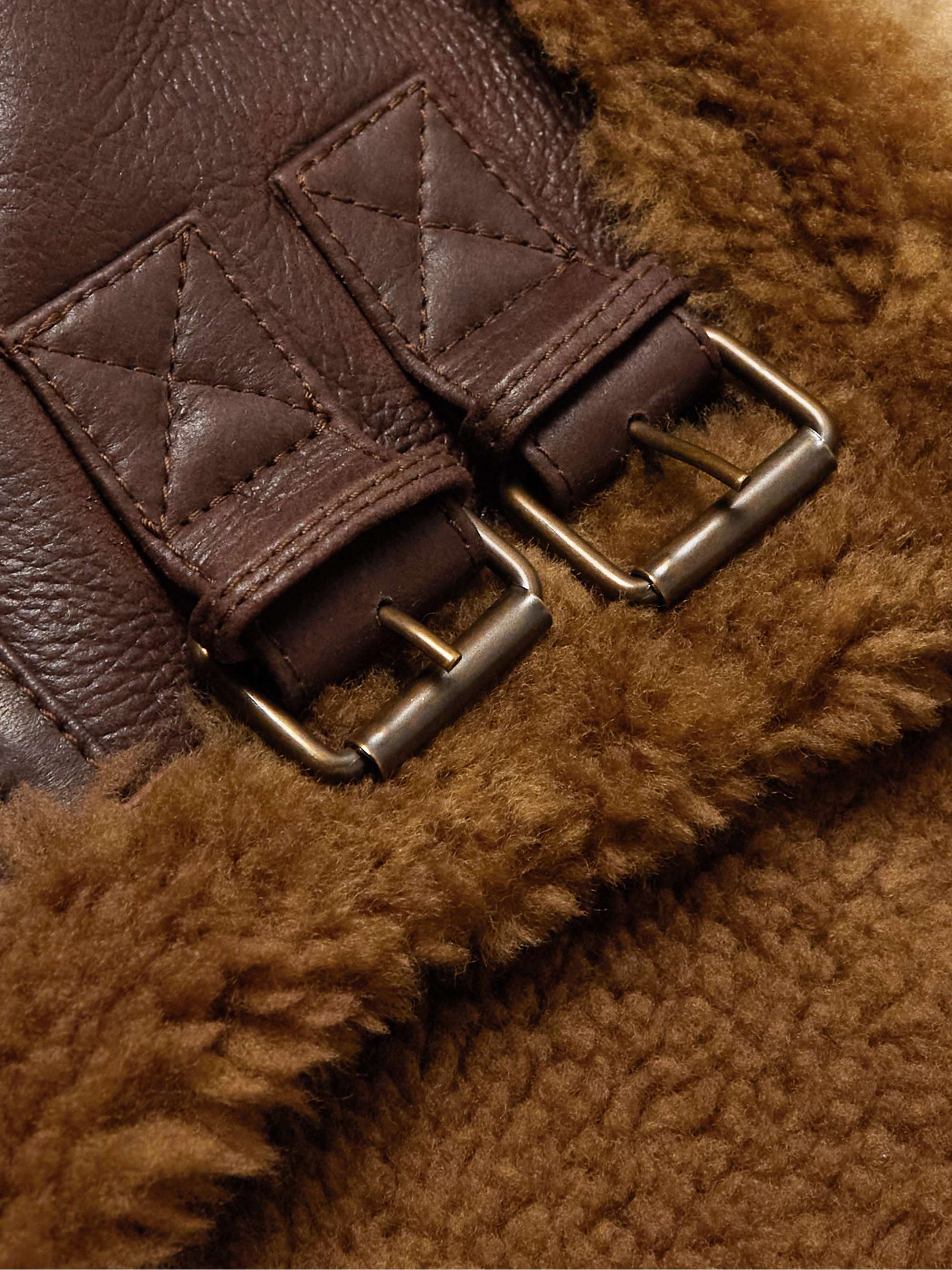VETEMENTS Reversible Suede-Lined Shearling Jacket