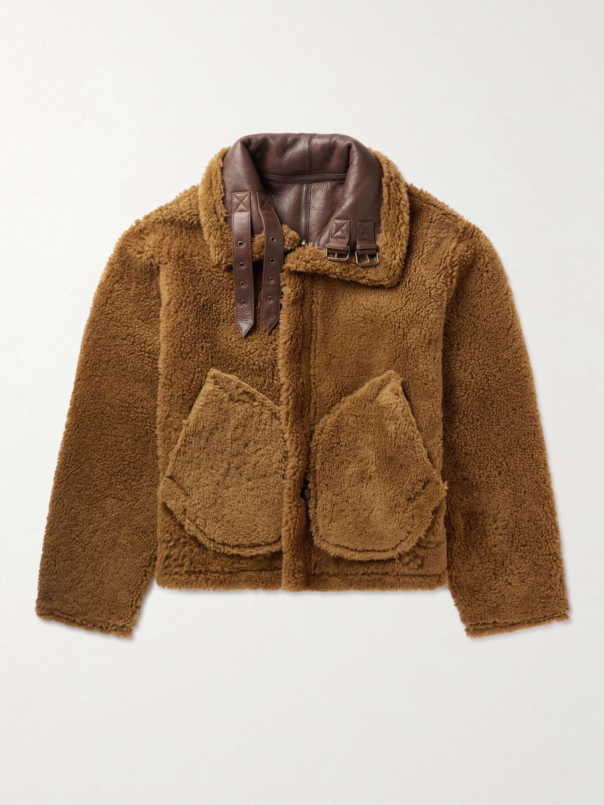 VETEMENTS Reversible Suede-Lined Shearling Jacket