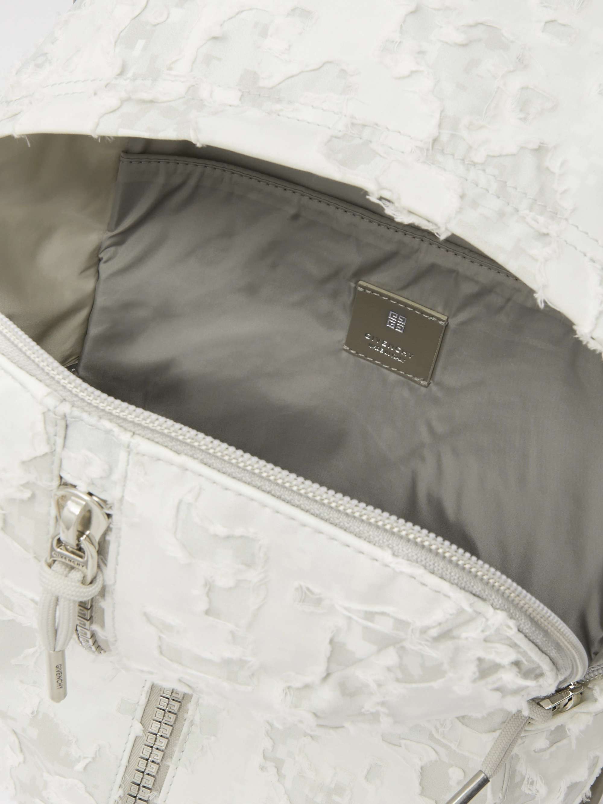 GIVENCHY G-Zip Distressed Shell Backpack