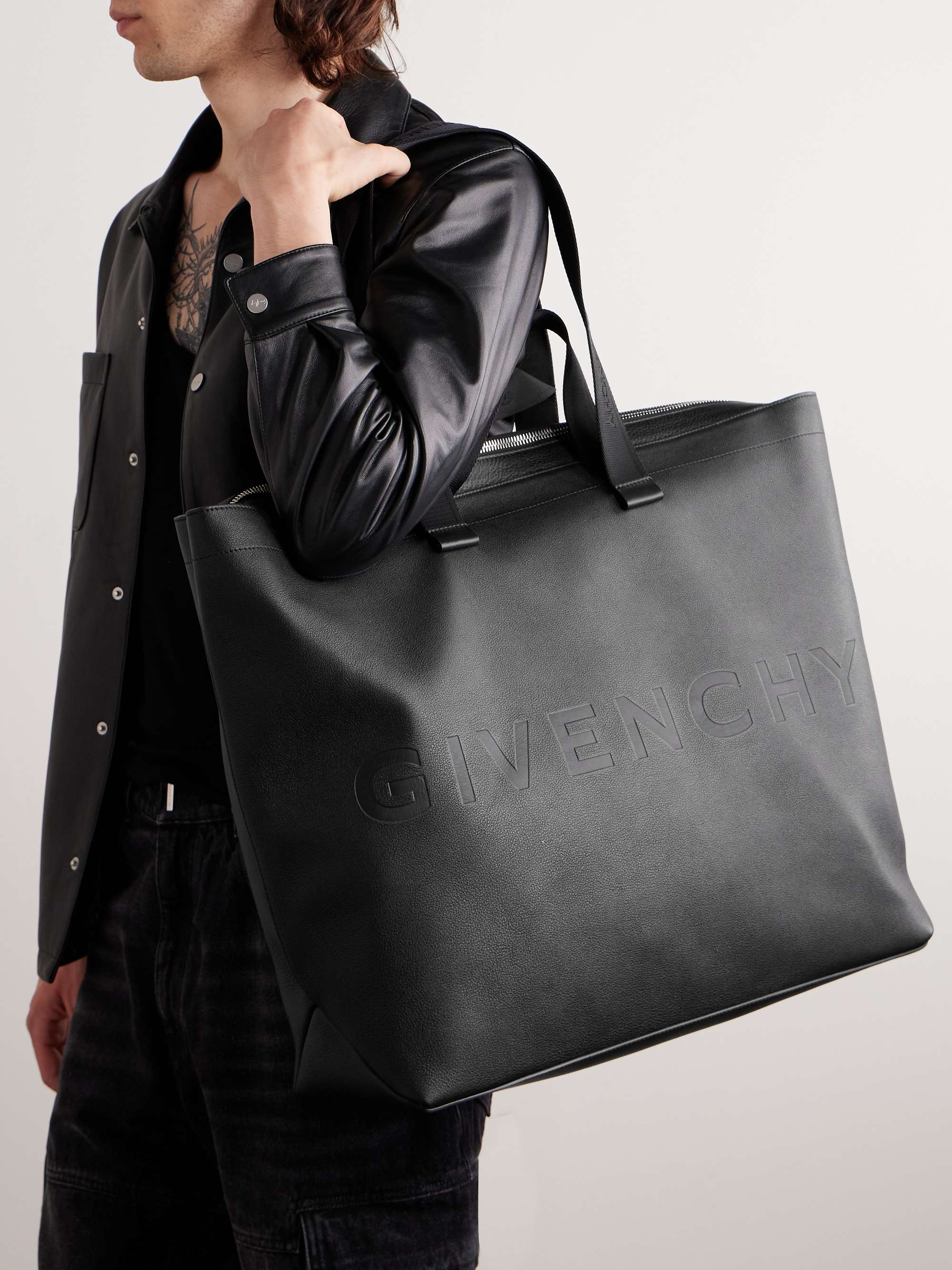 GIVENCHY G-Shopper XL Logo-Embossed Leather Tote Bag for Men | MR PORTER