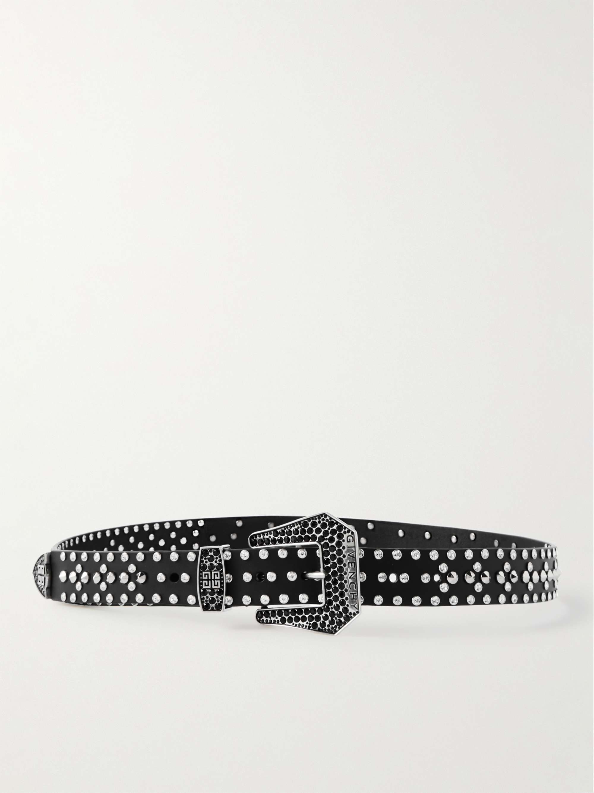 Leather Embellished Belt (White)