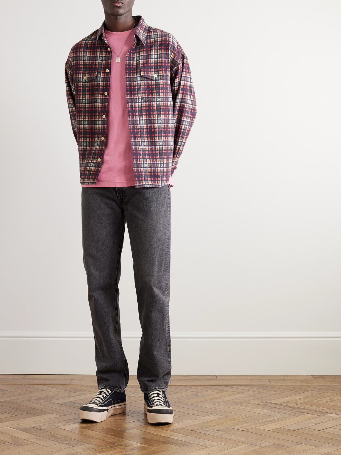 Visvim Pioneer Checked Cotton-flannel Shirt In Pink | ModeSens