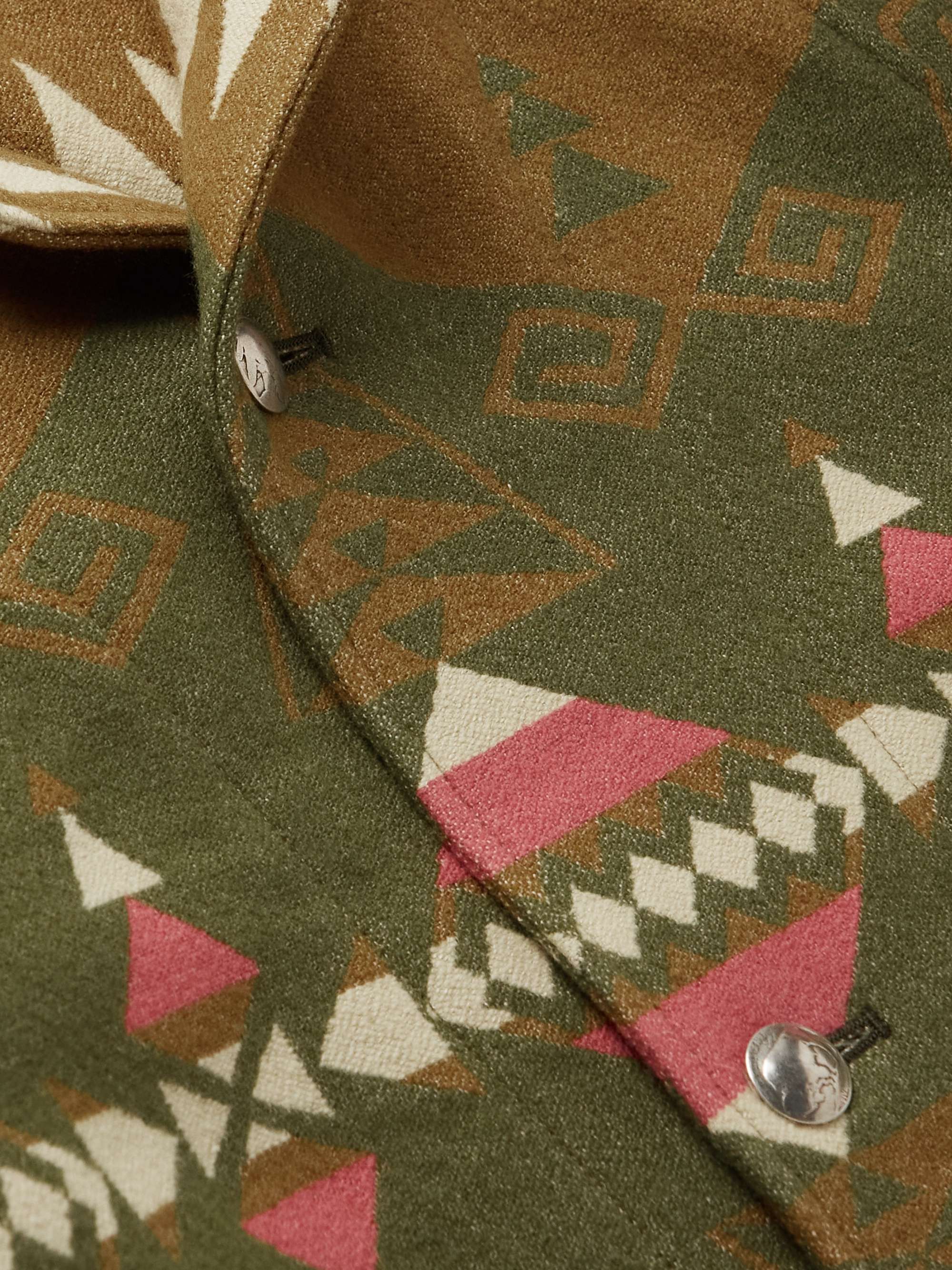 VISVIM Hopiland Printed Wool, Linen and Cotton-Blend Coat