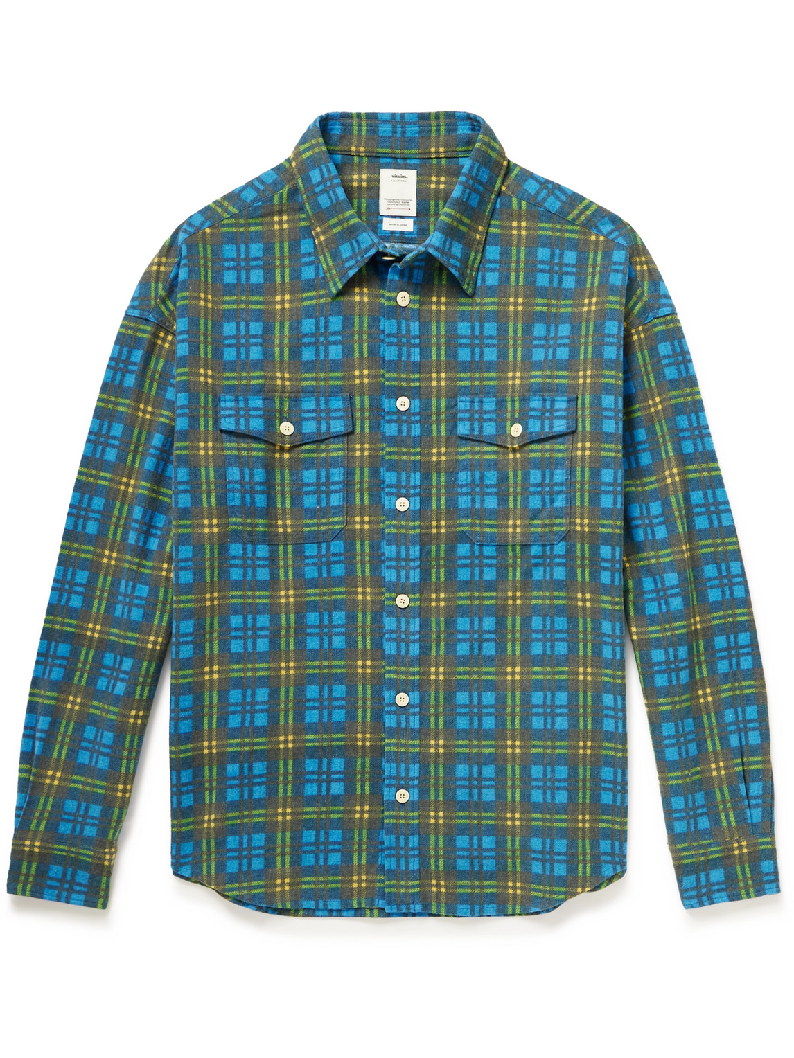 Shop Visvim Pioneer Checked Cotton-flannel Shirt In Blue