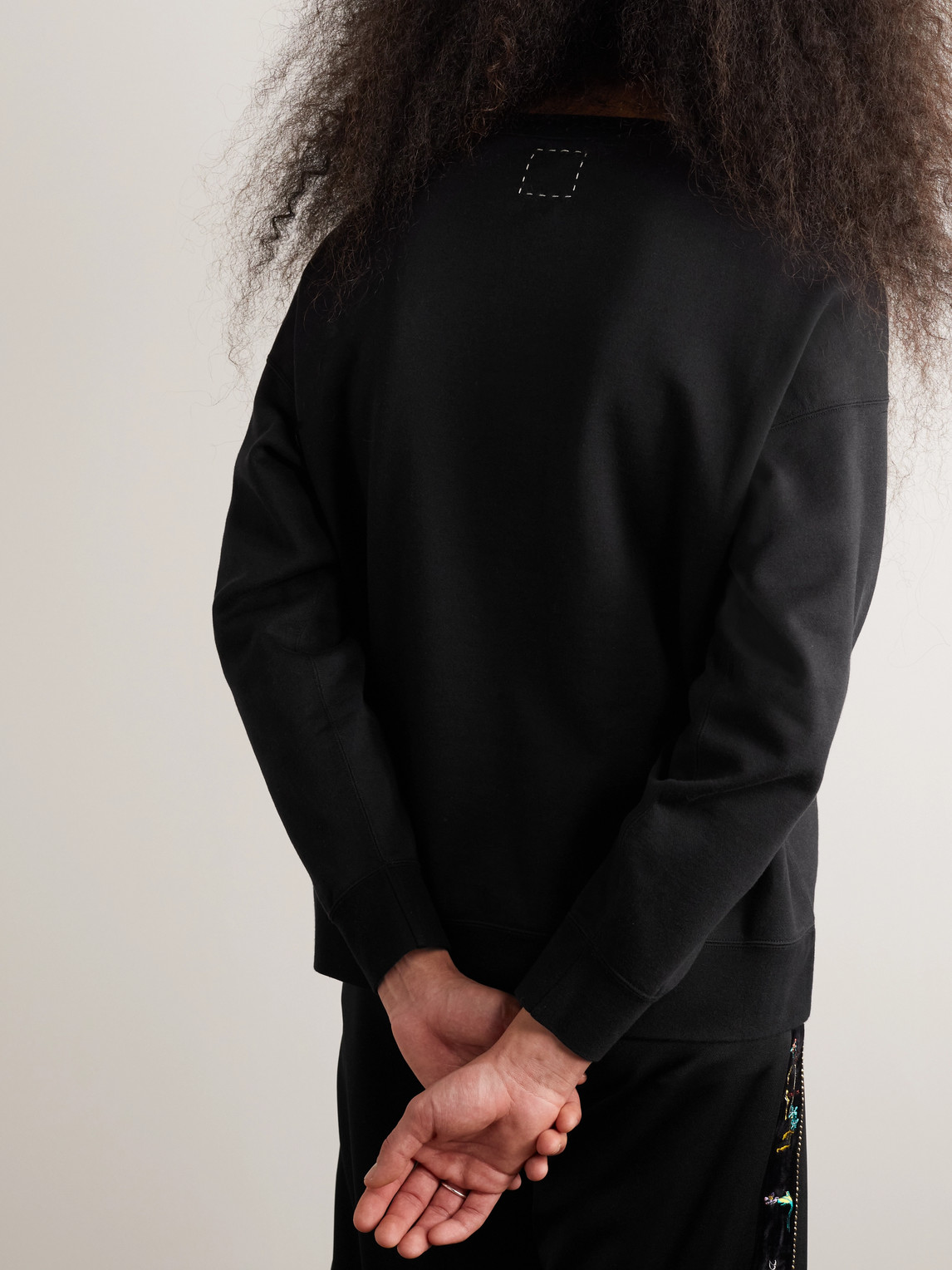 Shop Visvim Ultimate Jumbo Sb Cotton-jersey Sweatshirt In Black