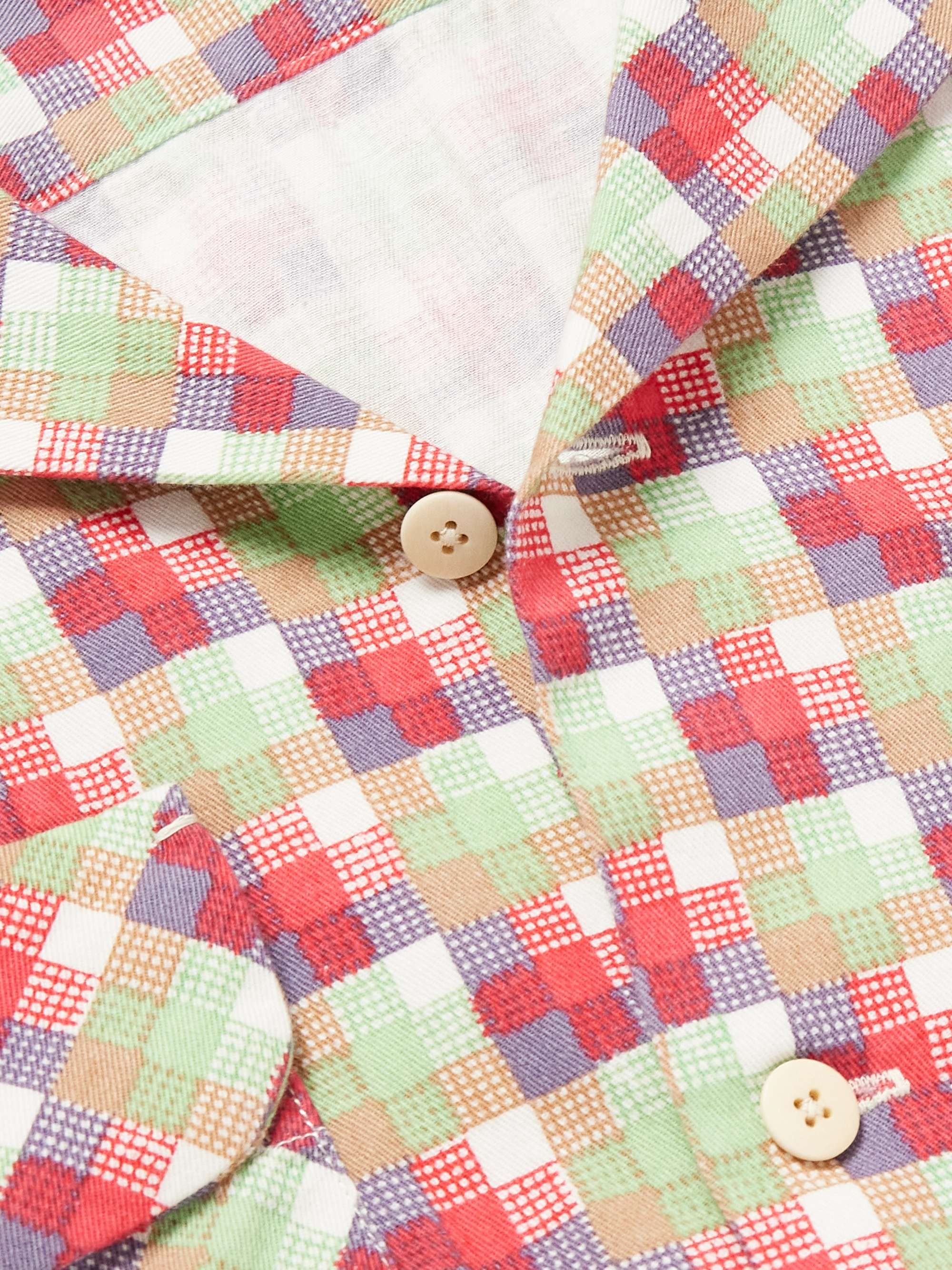 VISVIM Boomer Convertible-Collar Checked Cotton-Flannel Shirt
