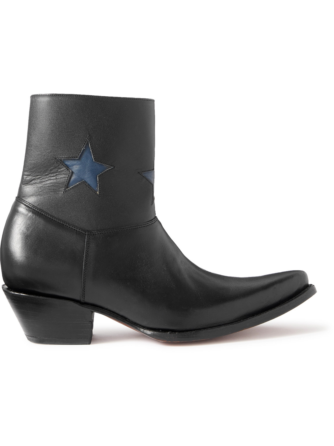 ENFANTS RICHES DEPRIMES THUNDERHEAD APPLIQUÉD LEATHER WESTERN BOOTS