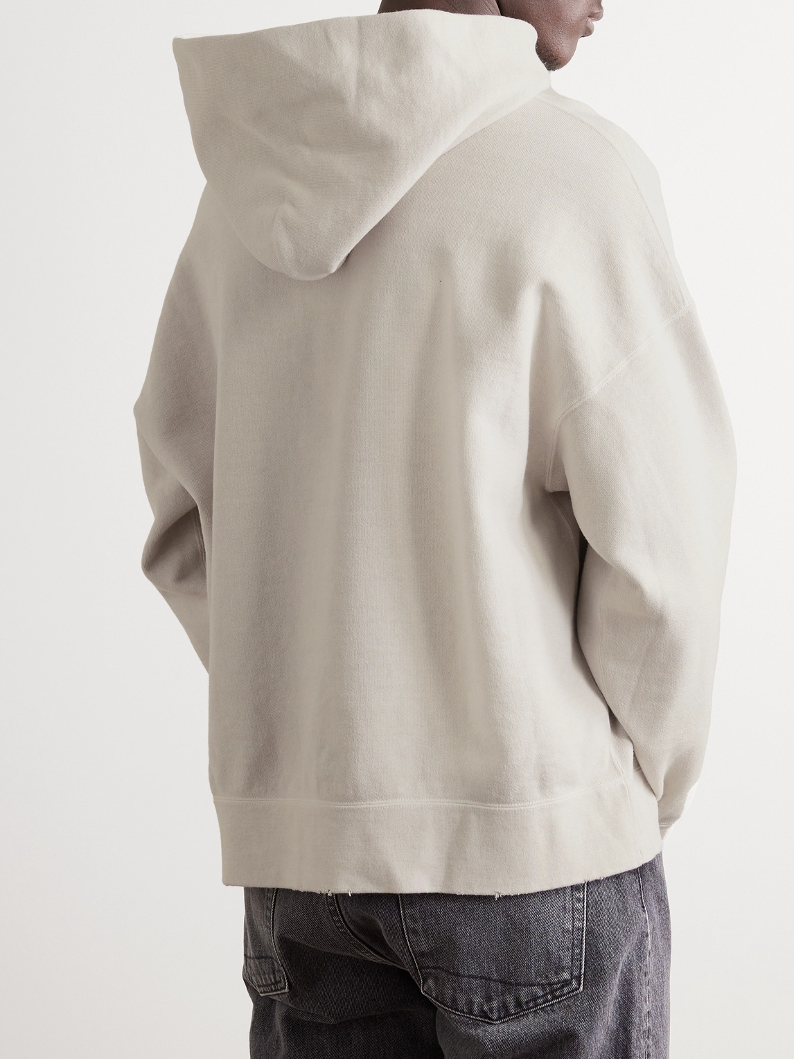 Shop Visvim Amplus Cotton-jersey Hoodie In Neutrals