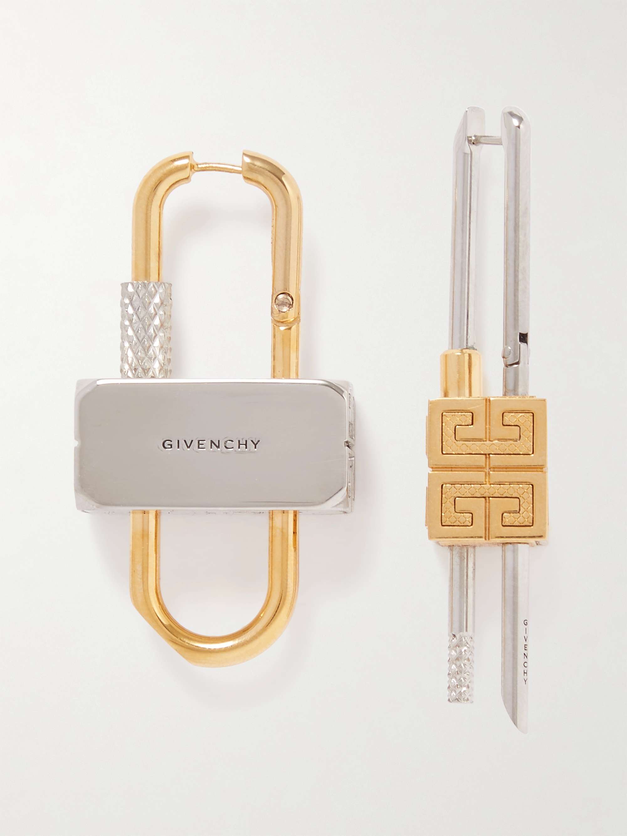 GIVENCHY Lock Silver and Gold-Tone Earrings | MR PORTER