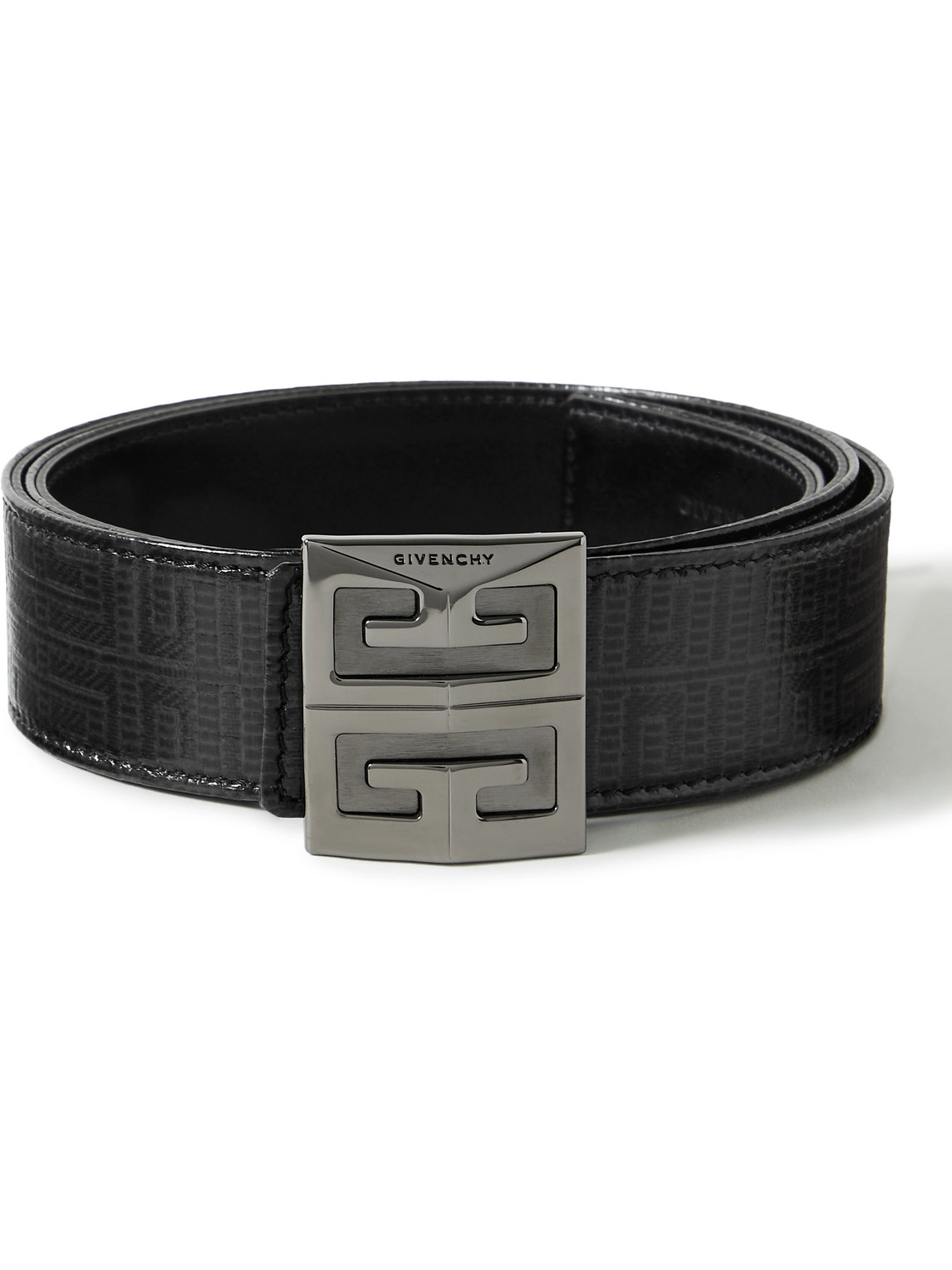 GIVENCHY 4G 4CM REVERSIBLE COATED-CANVAS AND LEATHER BELT