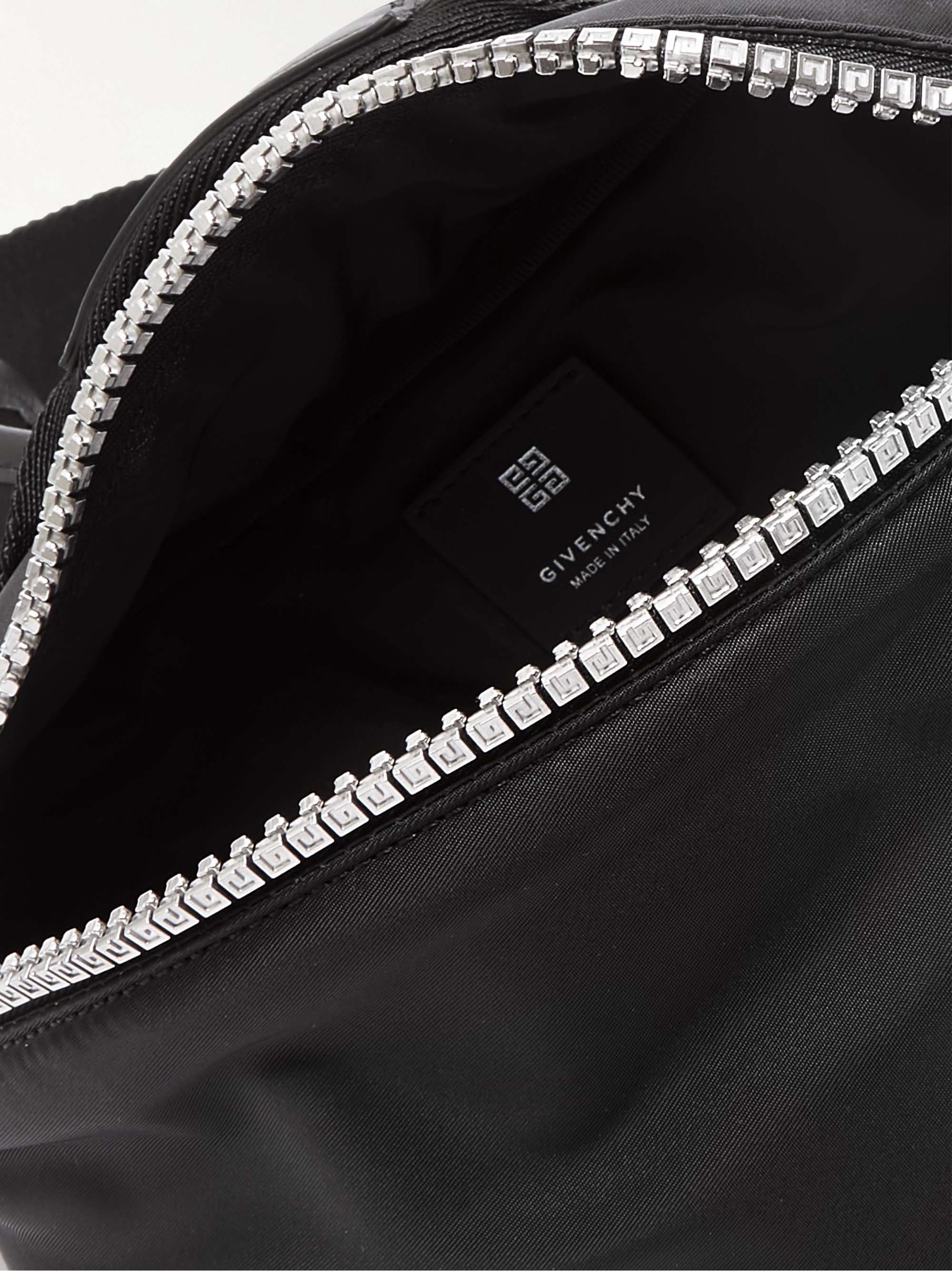 GIVENCHY G-Zip Triangle Leather-Trimmed Shell Belt Bag