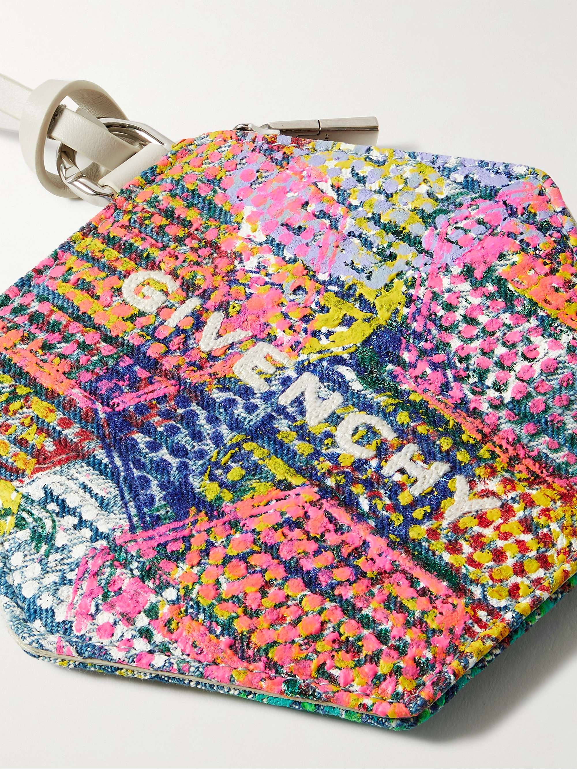 GIVENCHY + (b).STROY Printed Logo-Jacquard Denim Wallet with Leather Lanyard