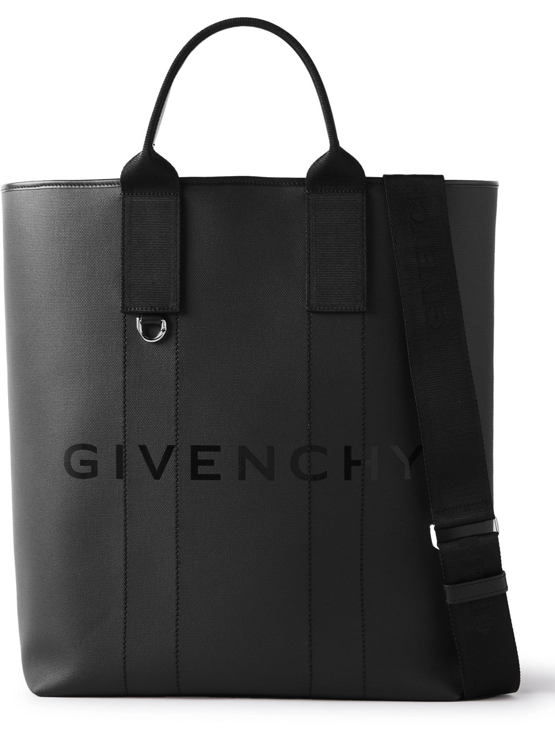 GIVENCHY G-ESSENTIALS LOGO-PRINT LEATHER-TRIMMED COATED-CANVAS TOTE BAG