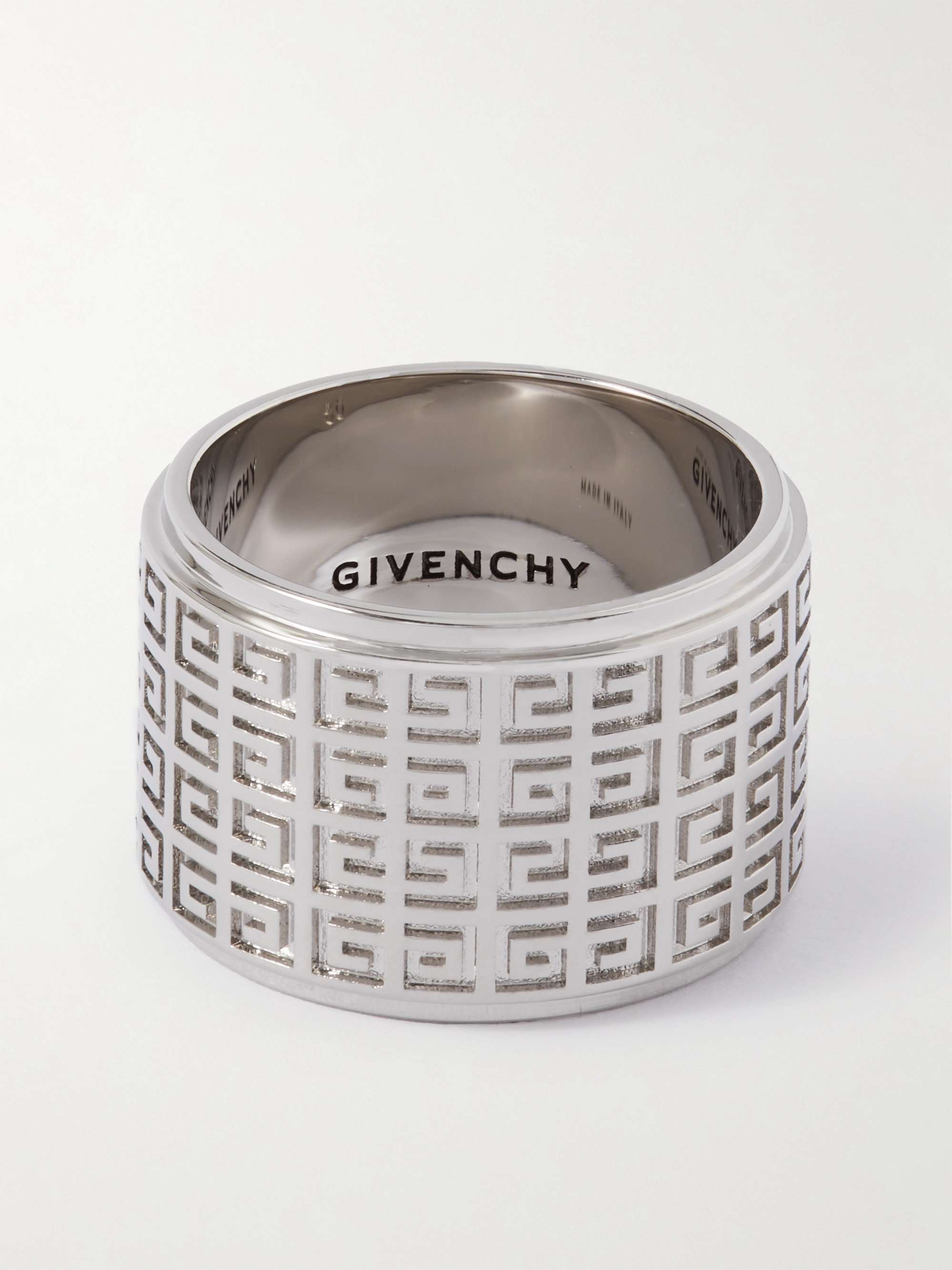 GIVENCHY Logo-Engraved Silver-Tone Ring