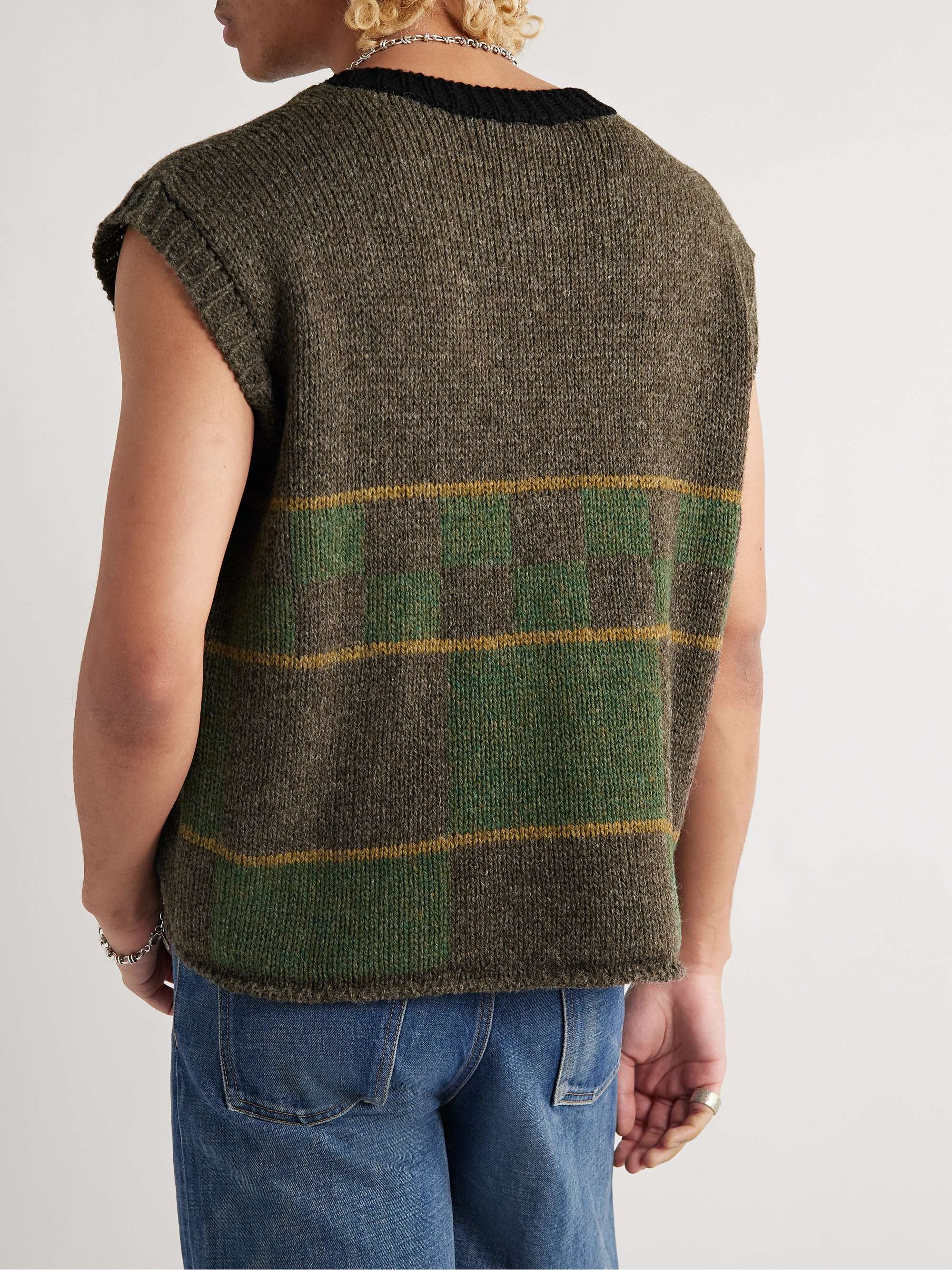 ENFANTS RICHES DÉPRIMÉS Intarsia Wool Vest