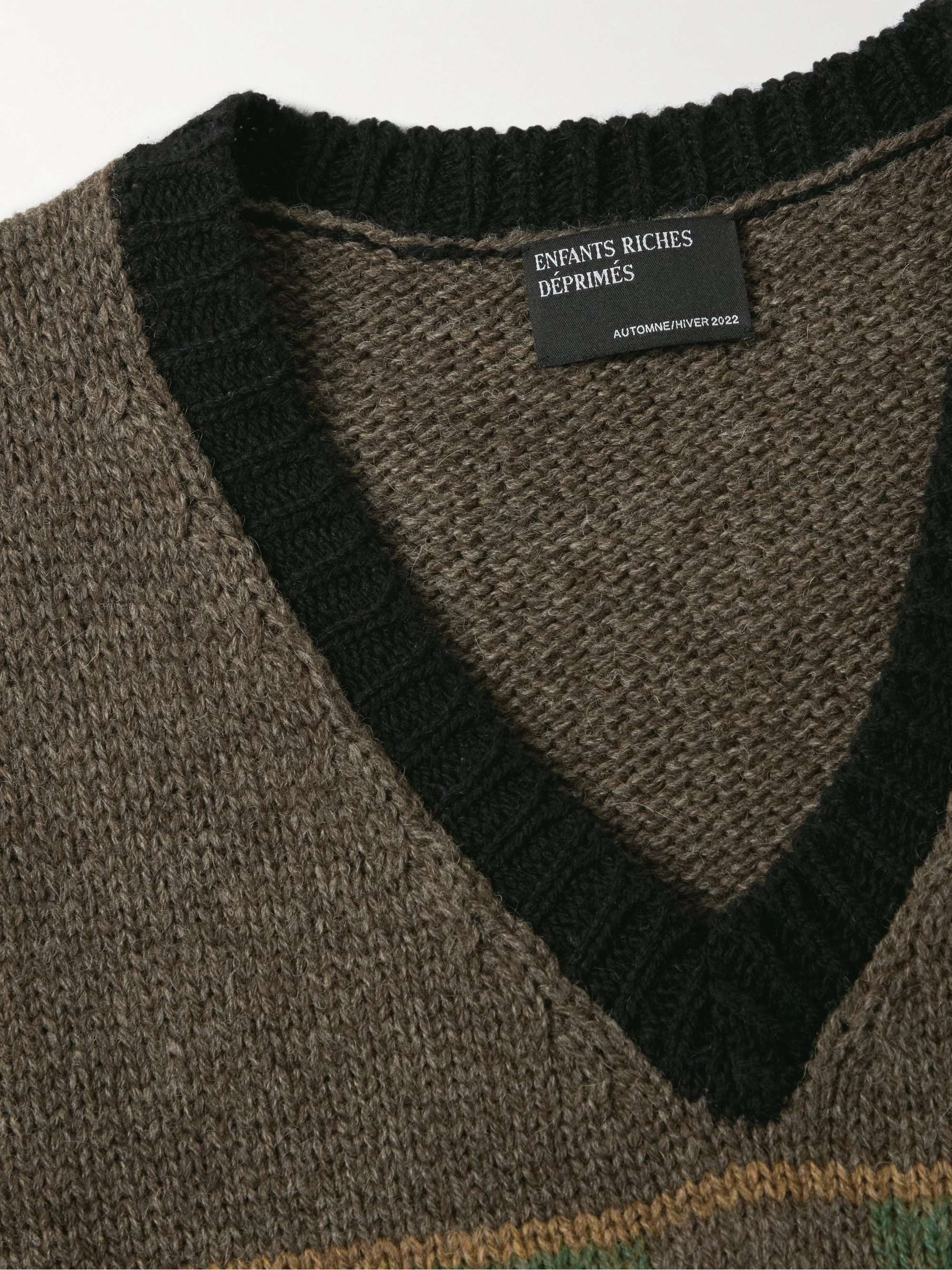 ENFANTS RICHES DÉPRIMÉS Intarsia Wool Vest