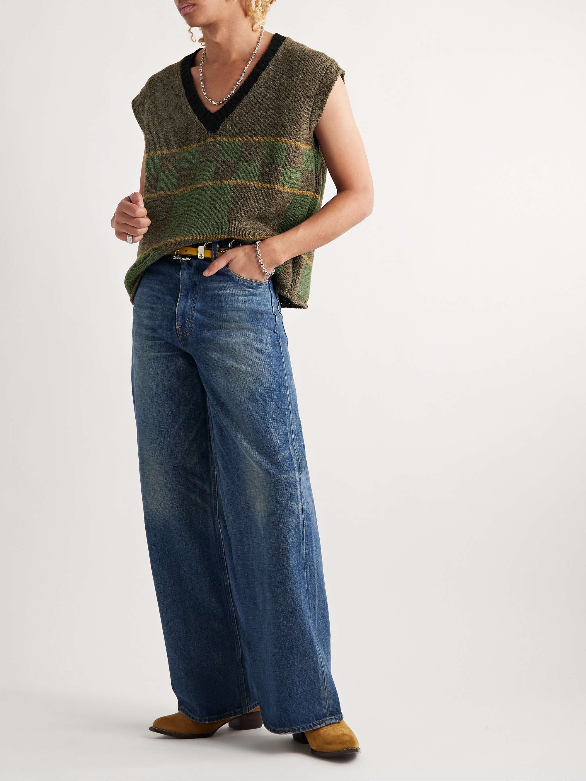 ENFANTS RICHES DÉPRIMÉS Intarsia Wool Vest