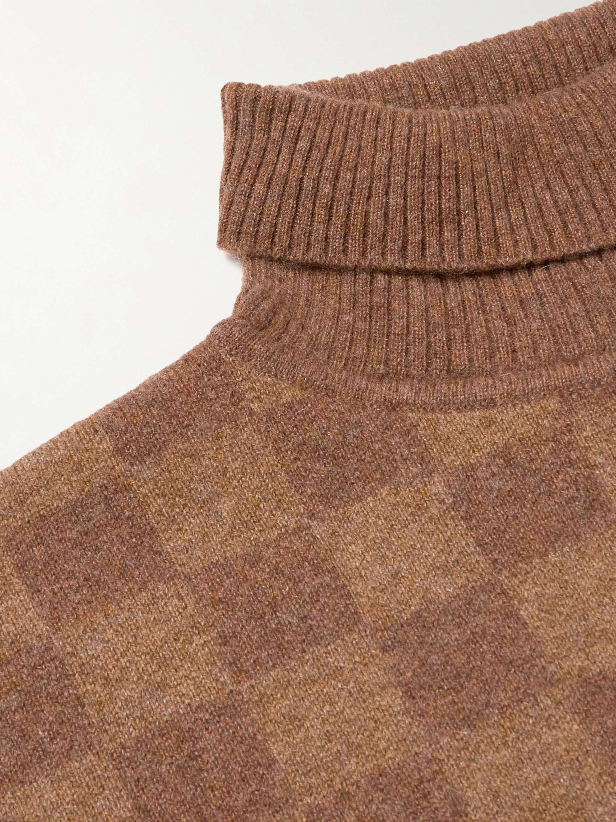 ENFANTS RICHES DÉPRIMÉS Checked Cashmere Rollneck Sweater