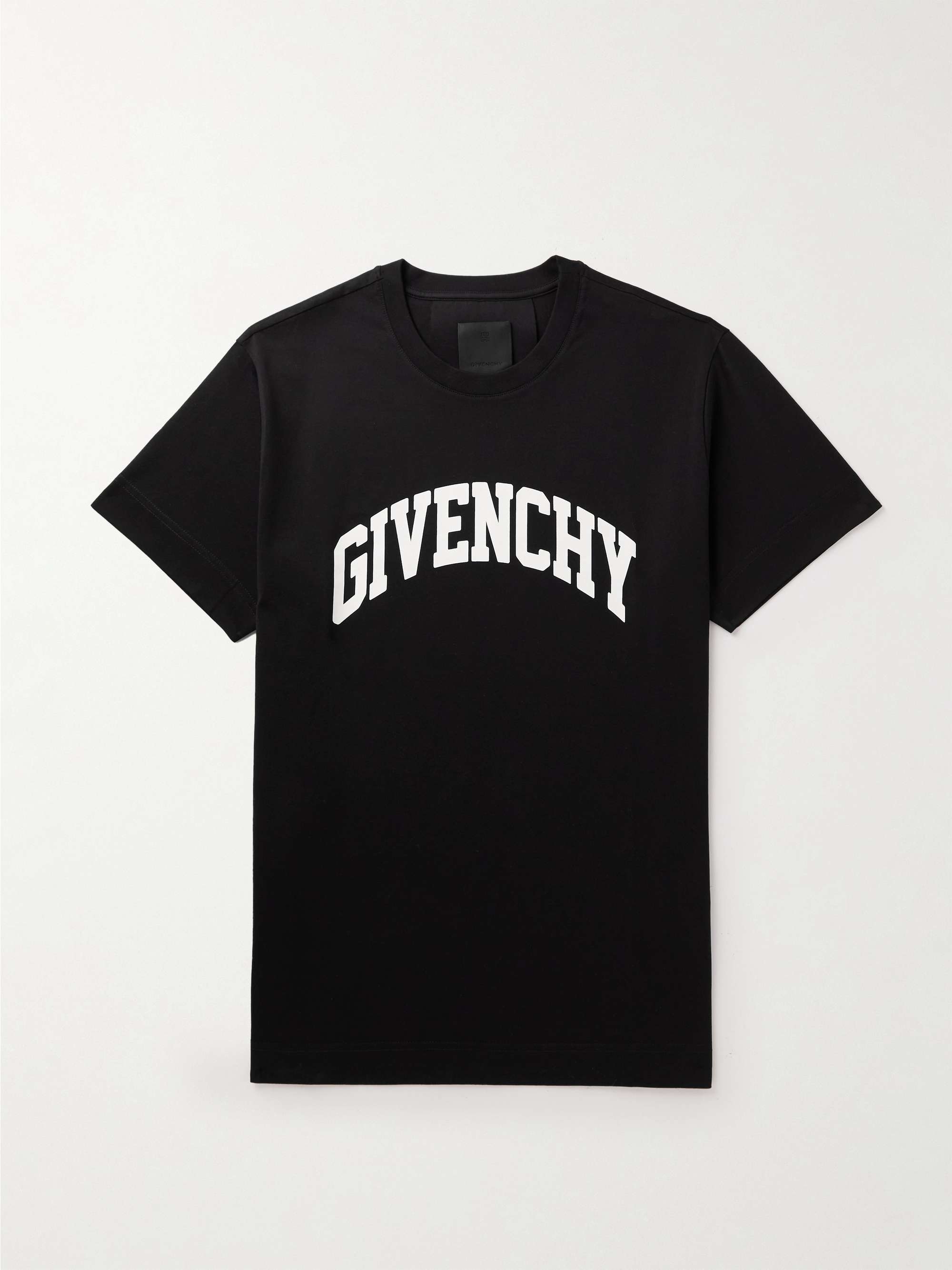Black College Logo-Print Cotton-Jersey T-Shirt | GIVENCHY | MR PORTER