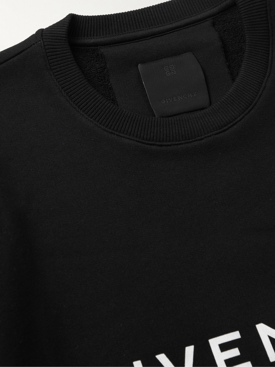 Shop Givenchy Logo-print Cotton-jersey Sweatshirt In Black