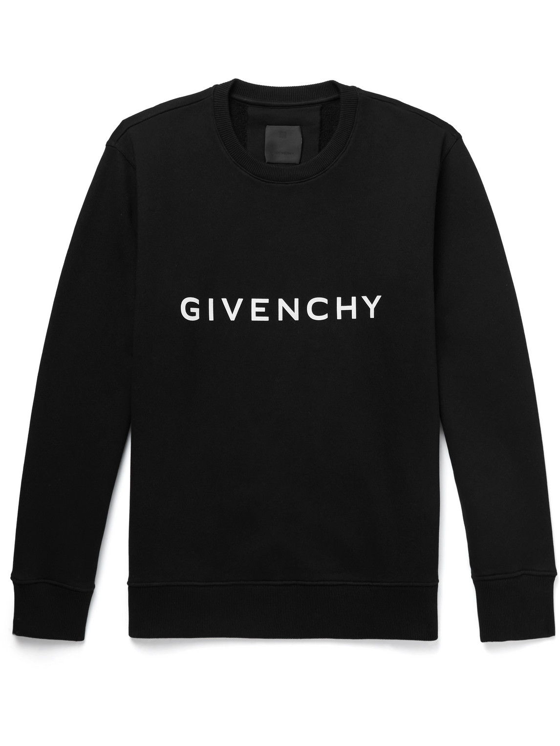 Shop Givenchy Logo-print Cotton-jersey Sweatshirt In Black