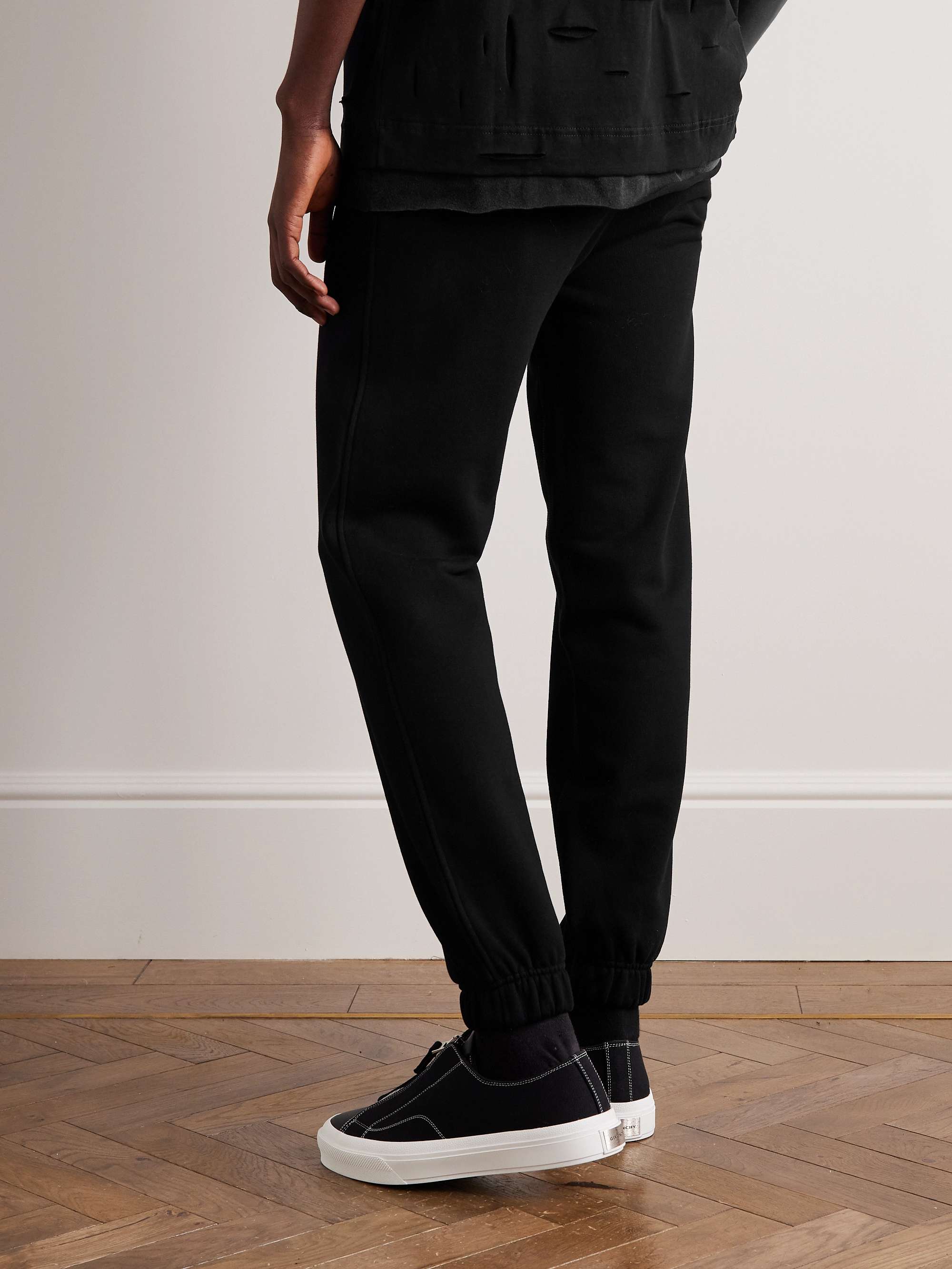 GIVENCHY Slim-Fit Tapered Logo-Print Cotton-Jersey Sweatpants