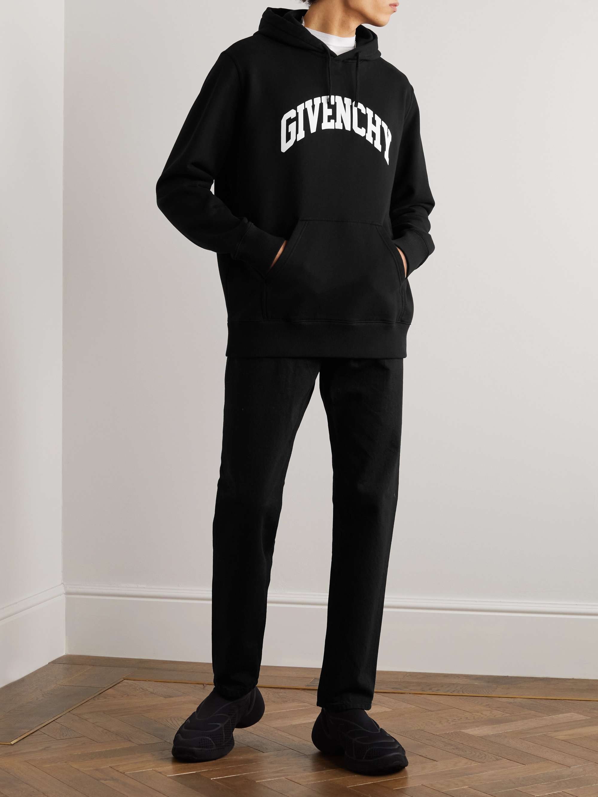 GIVENCHY Logo-Print Cotton-Jersey Hoodie for Men