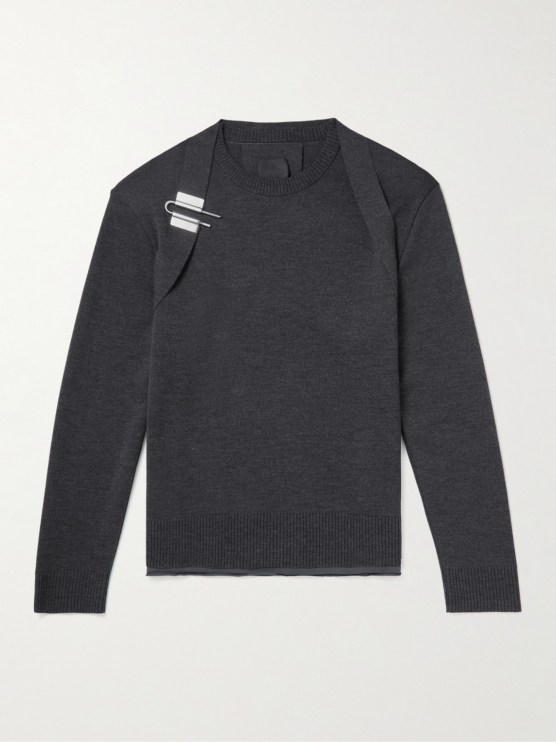 GIVENCHY HARNESS-DETAILED WOOL AND SILK-BLEND SWEATER