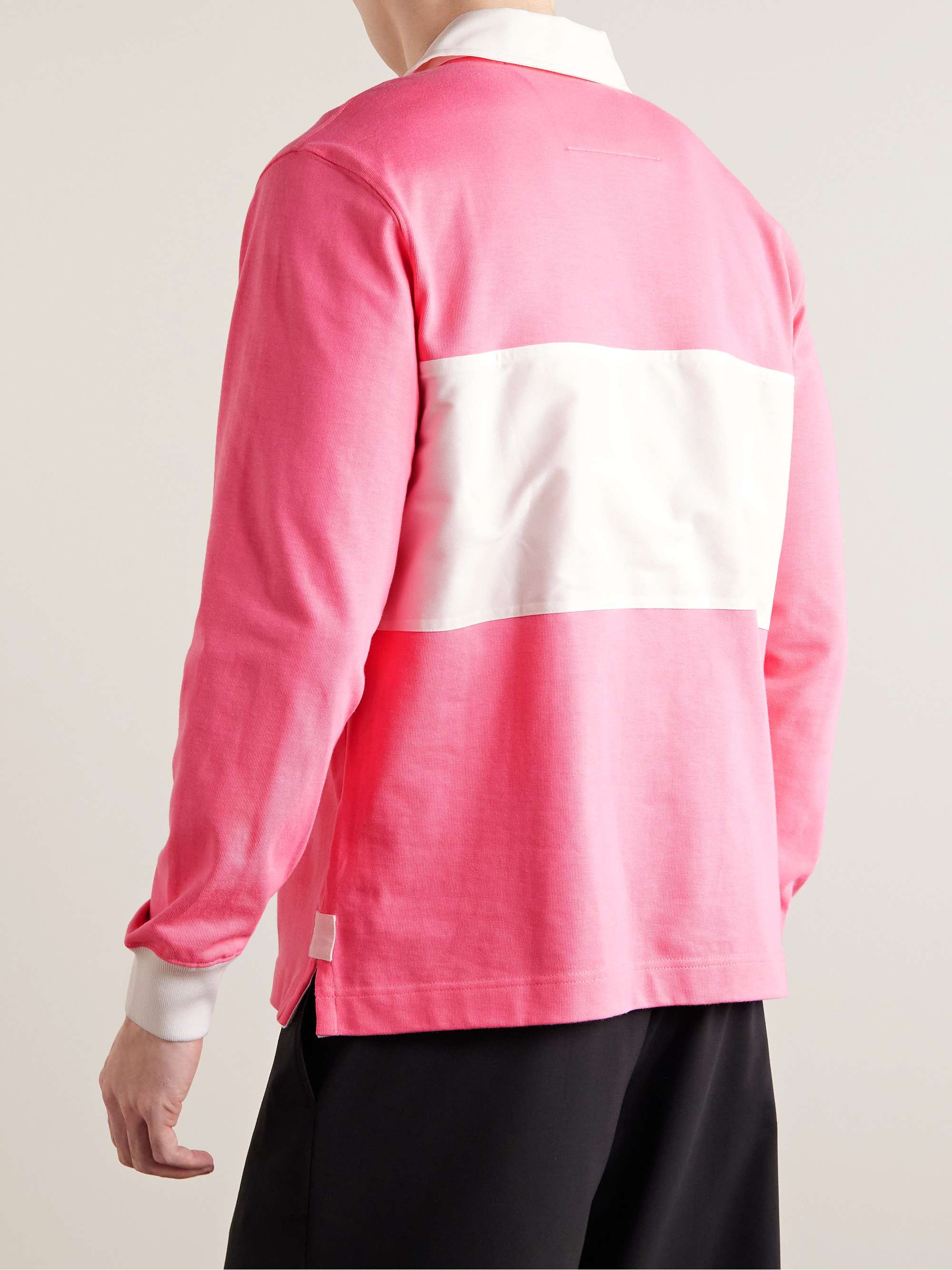 GIVENCHY Polo in jersey di cotone color-block con logo ricamato
