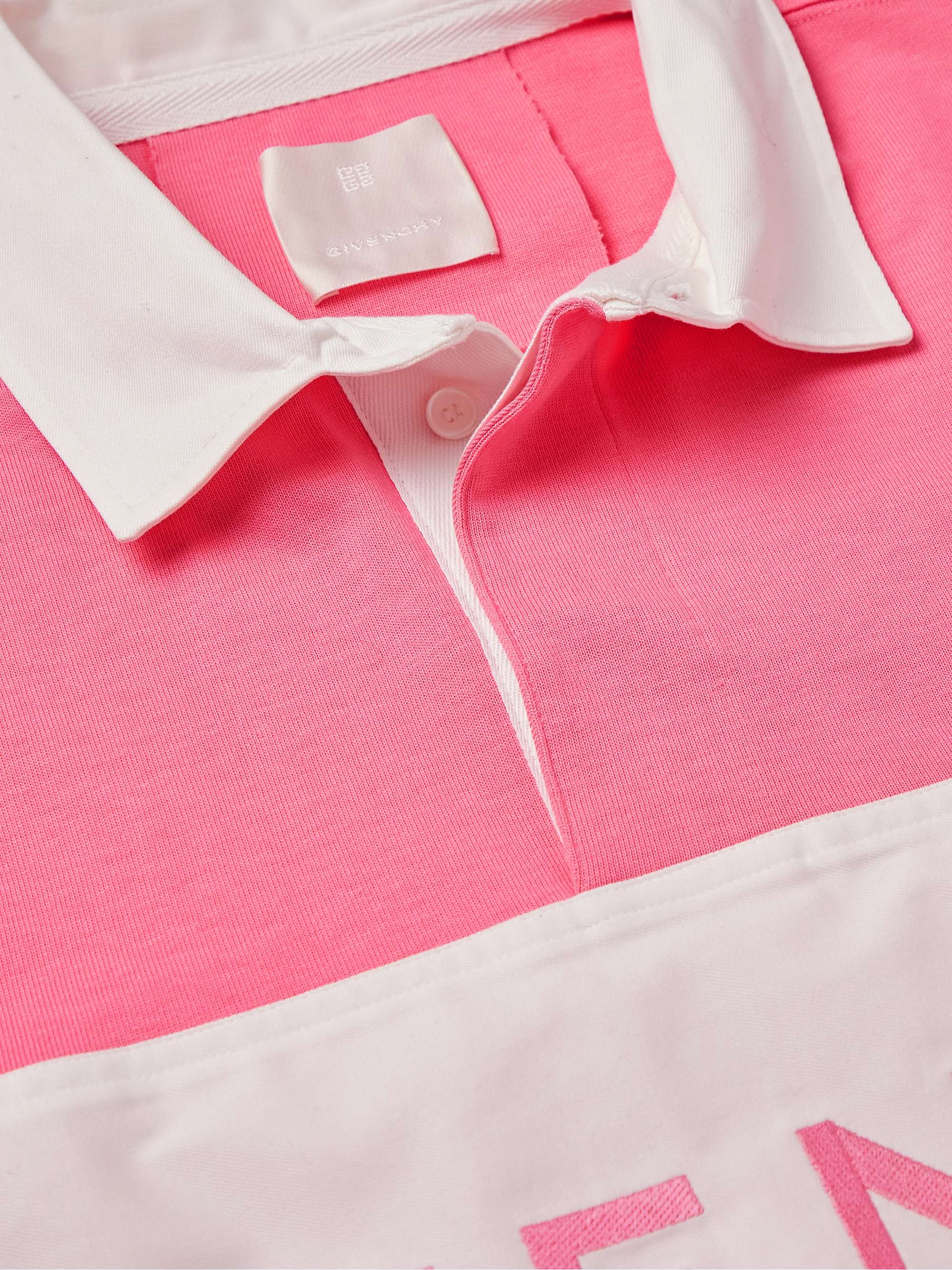 GIVENCHY Polo in jersey di cotone color-block con logo ricamato