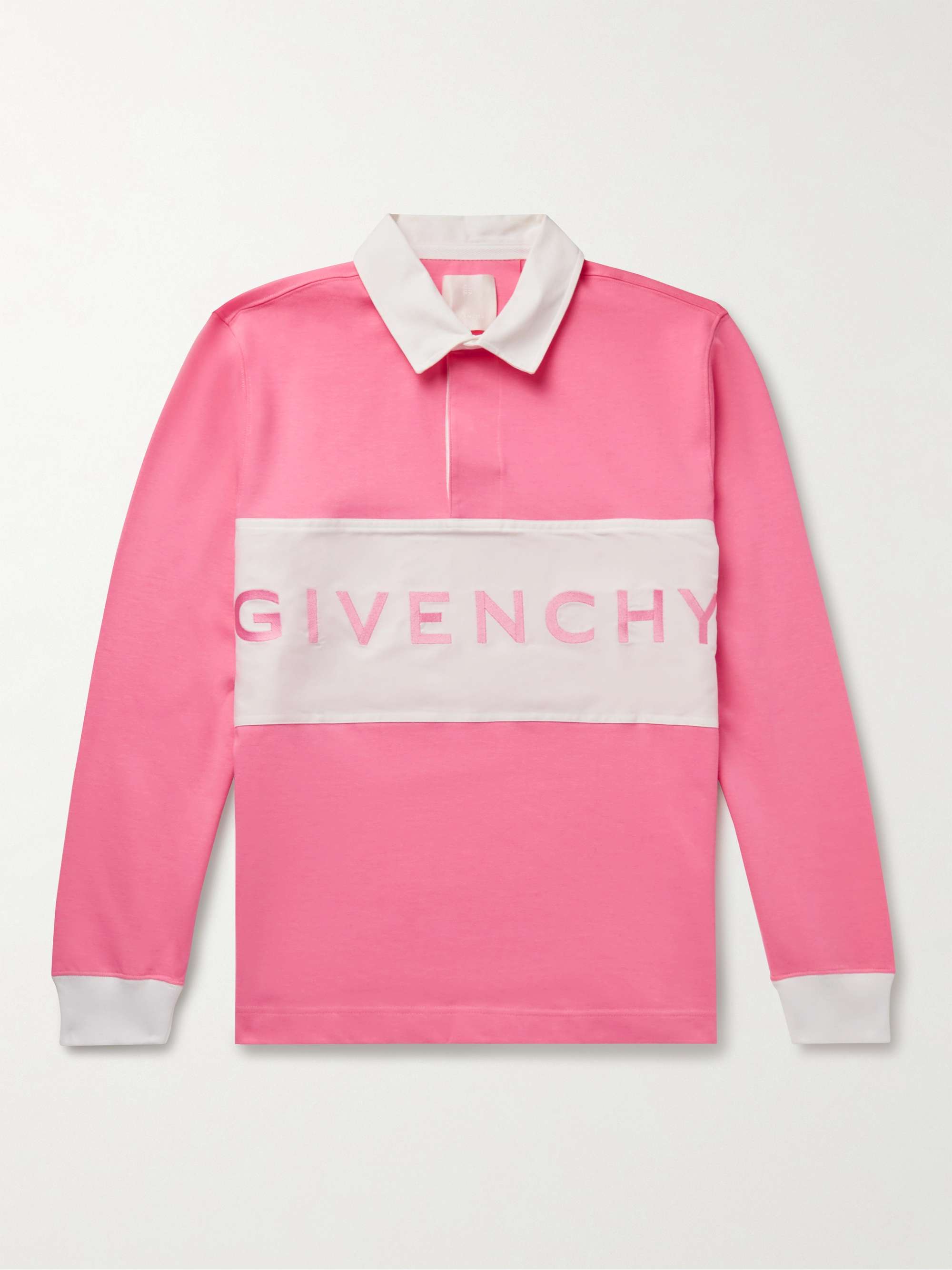 GIVENCHY Logo-Embroidered Colour-Block Cotton-Jersey Polo Shirt for Men ...