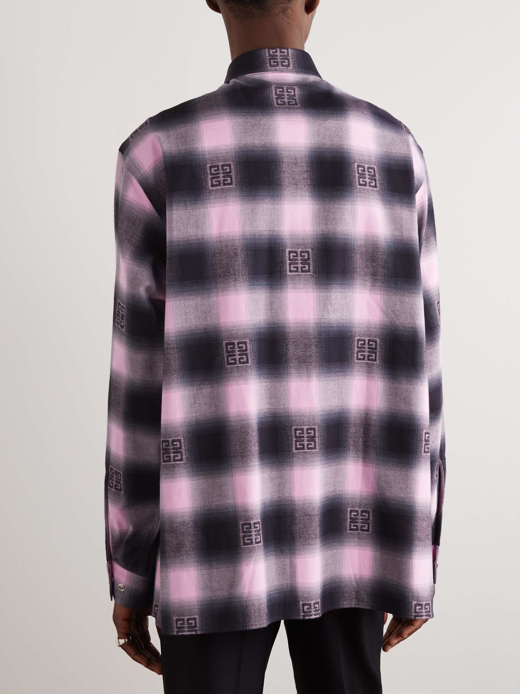 GIVENCHY Oversized 4G Checked Cotton Shirt