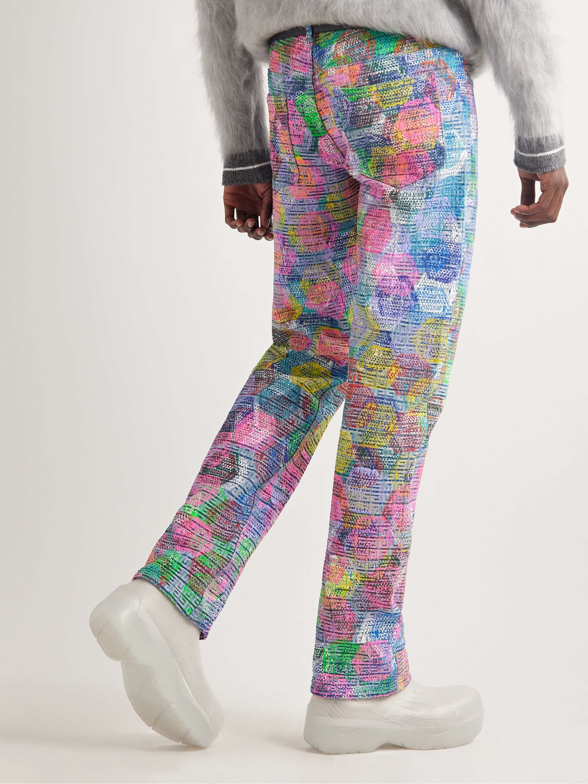 GIVENCHY + (b).STROY Slim-Fit Printed Logo-Jacquard Jeans