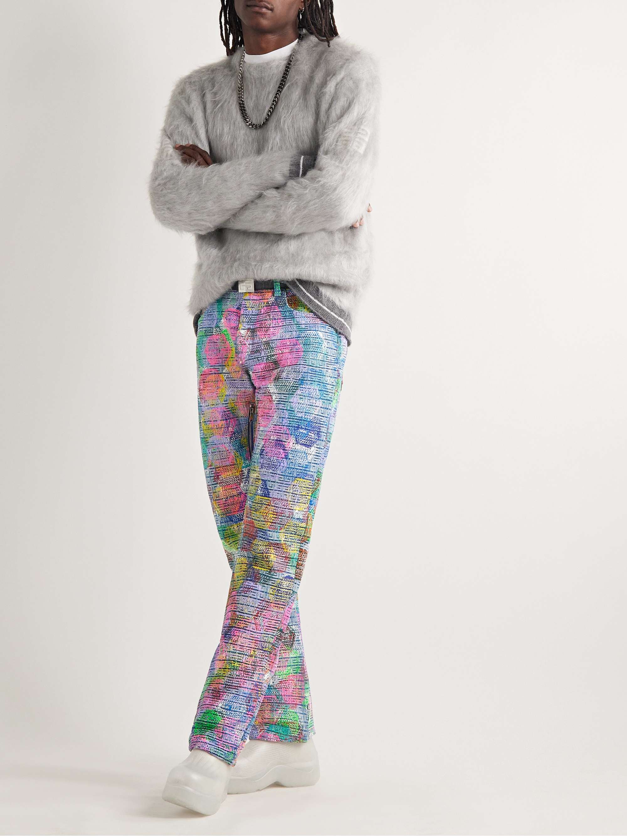 GIVENCHY + (b).STROY Slim-Fit Printed Logo-Jacquard Jeans