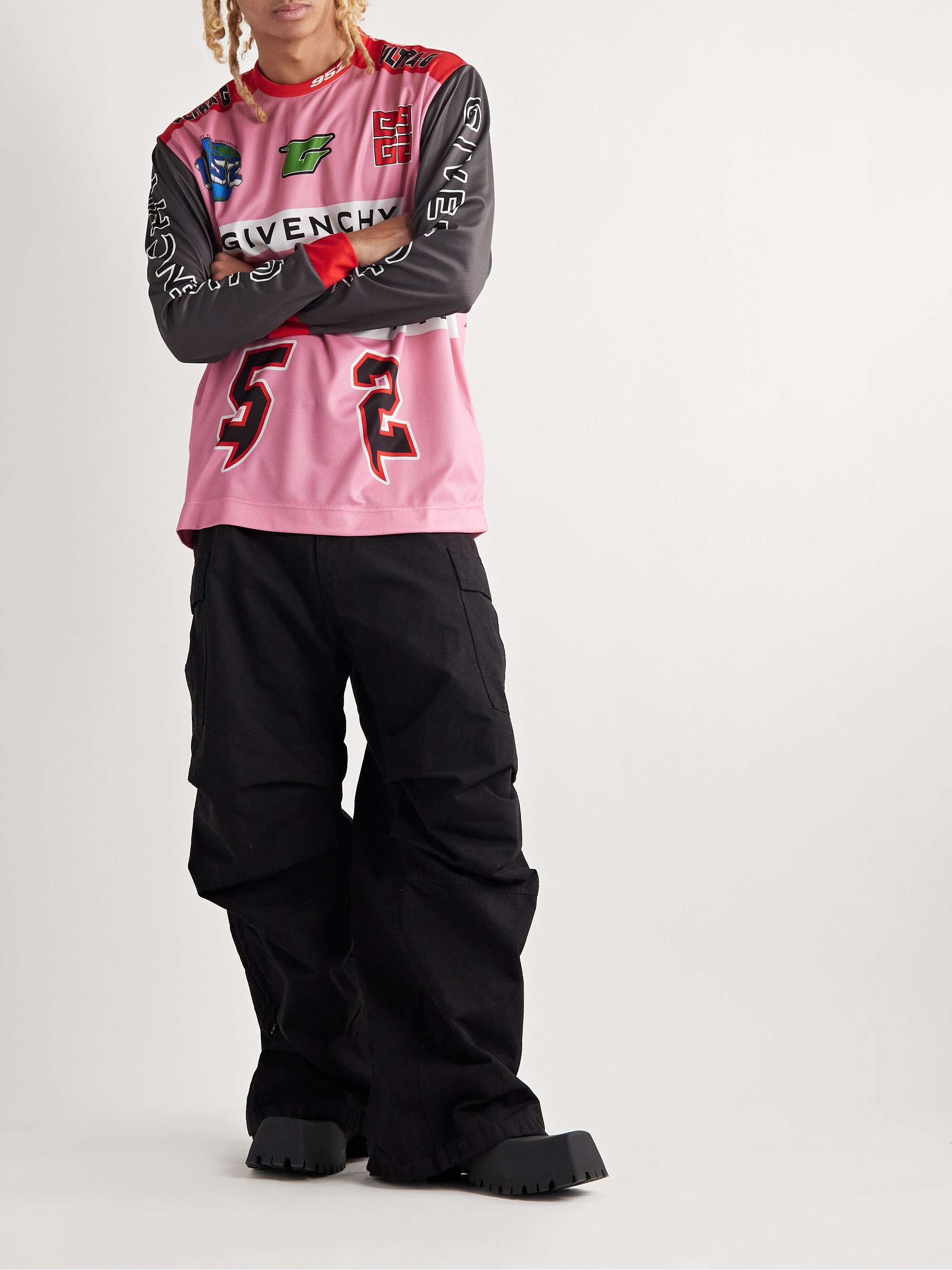 GIVENCHY Oversized Logo-Print Mesh T-Shirt