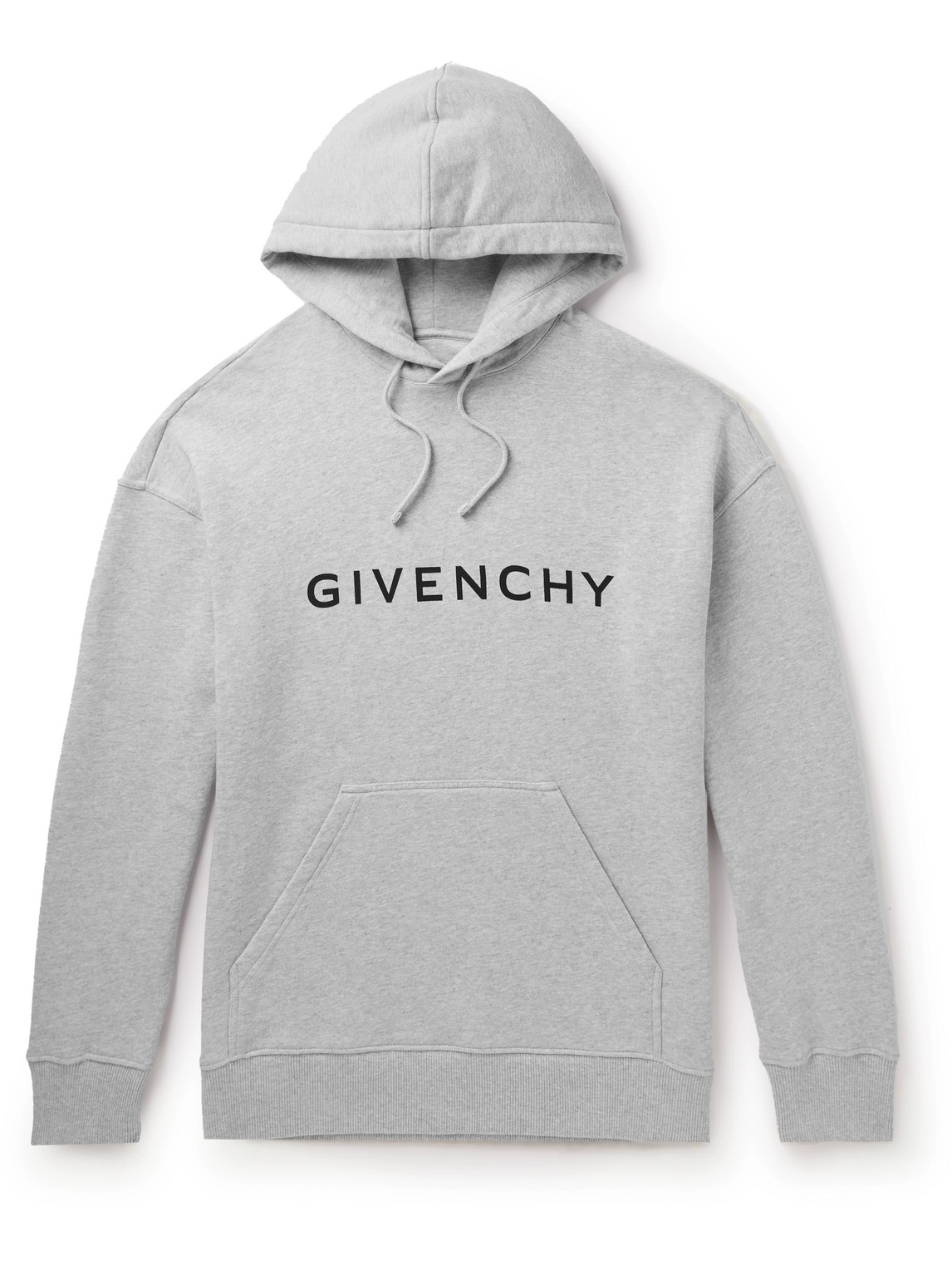 Givenchy Logo Cotton Hoodie In Gray