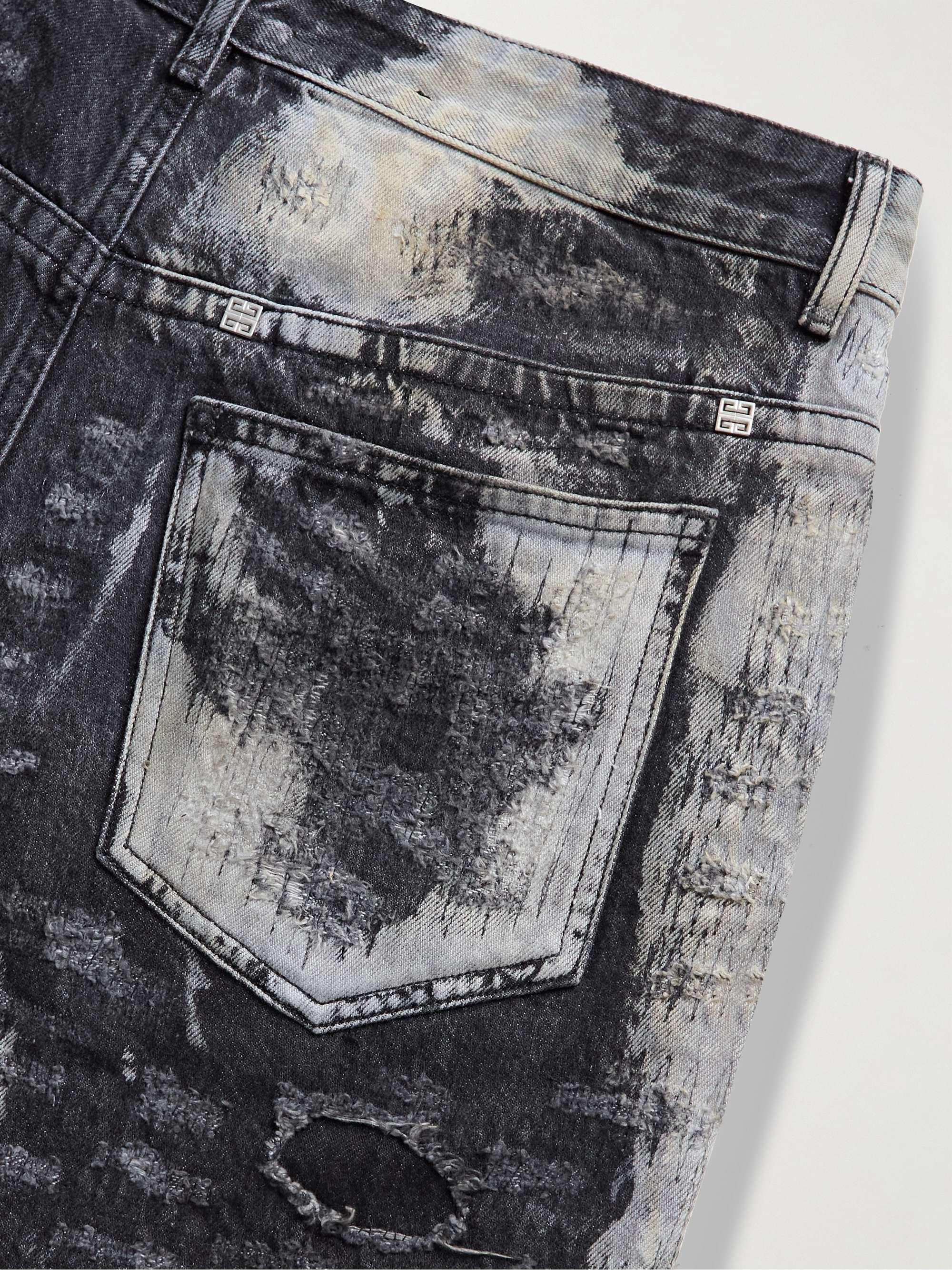 GIVENCHY Slim-Fit Distressed Bleached Jeans
