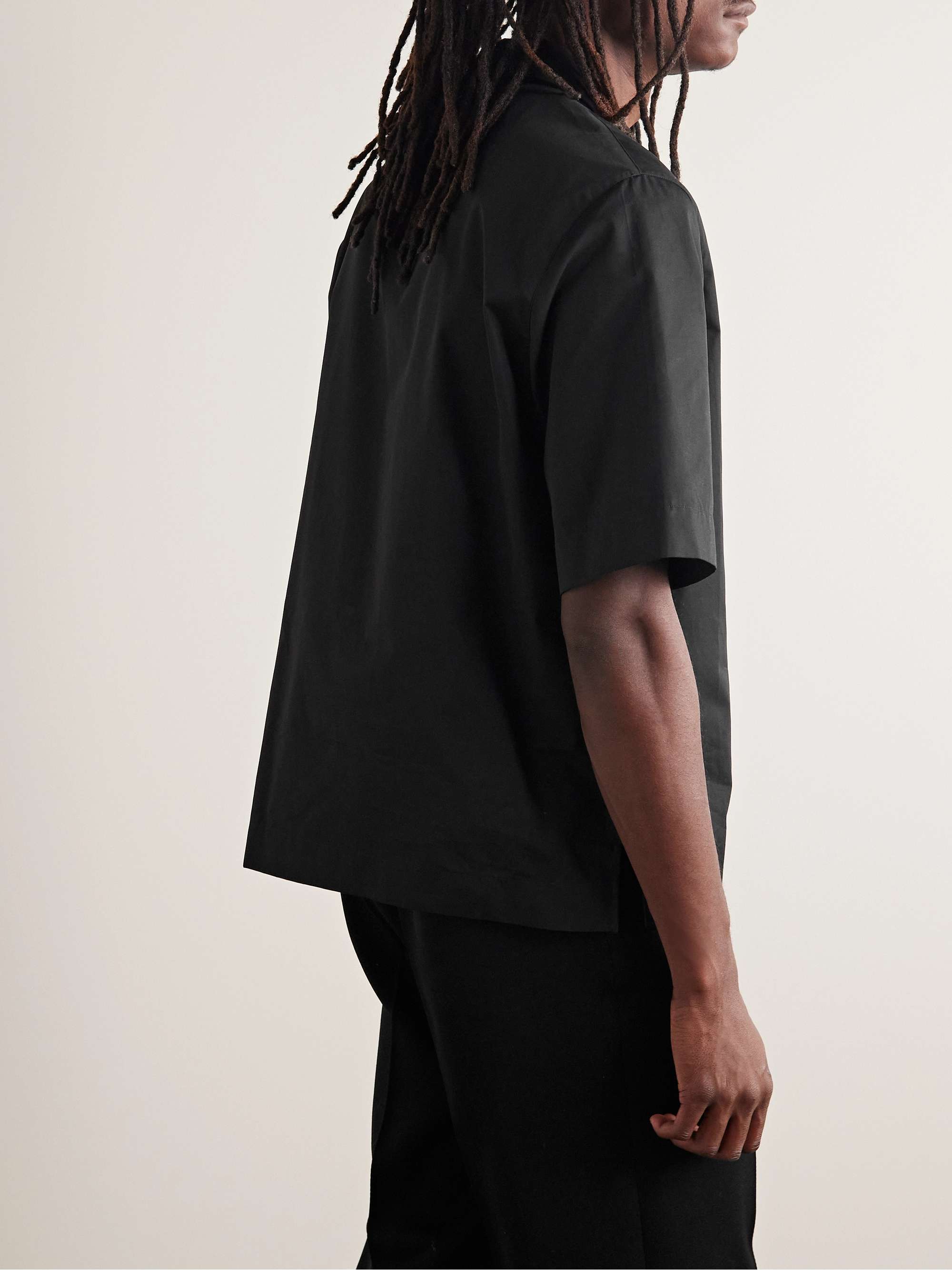 GIVENCHY Camp-Collar Logo-Print Cotton-Poplin Shirt