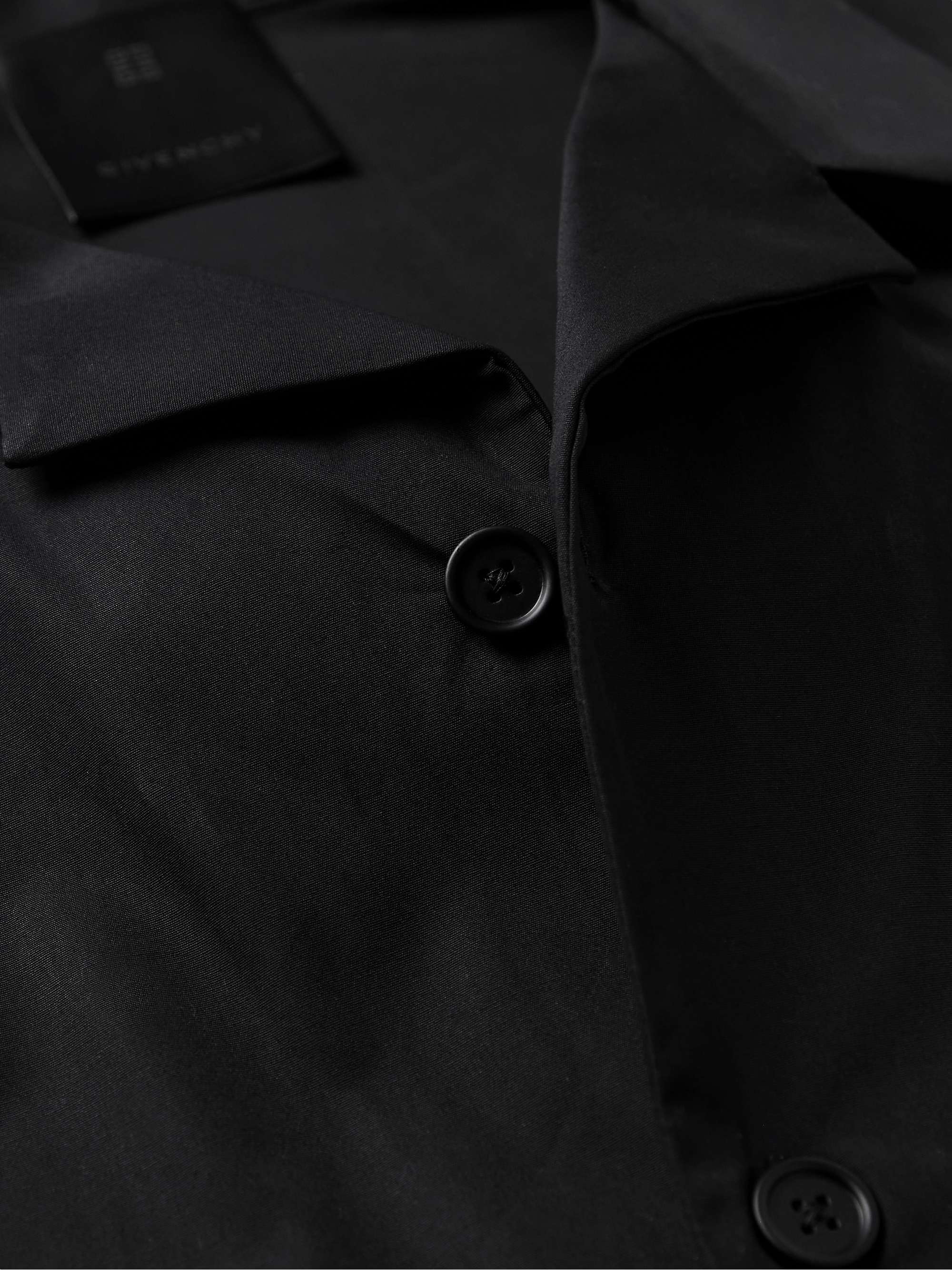 GIVENCHY Camp-Collar Logo-Print Cotton-Poplin Shirt