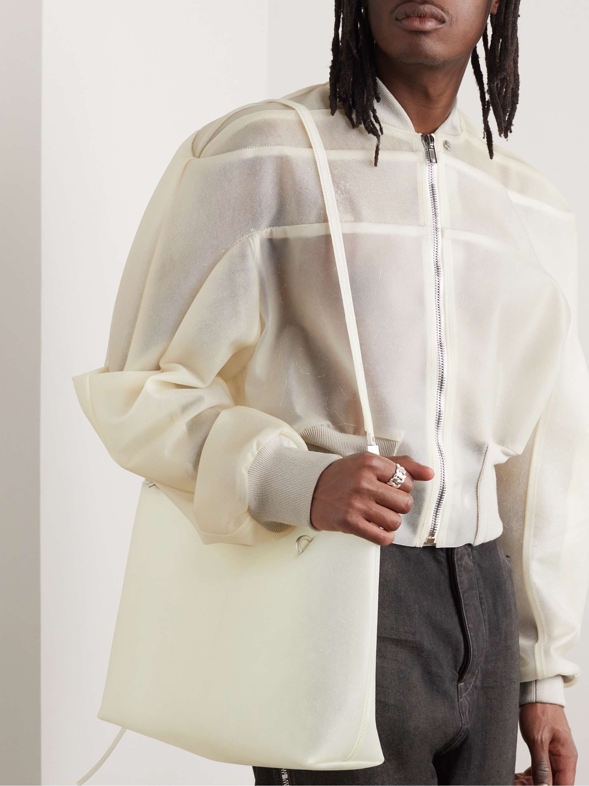 RICK OWENS Transparent Leather Messenger Bag