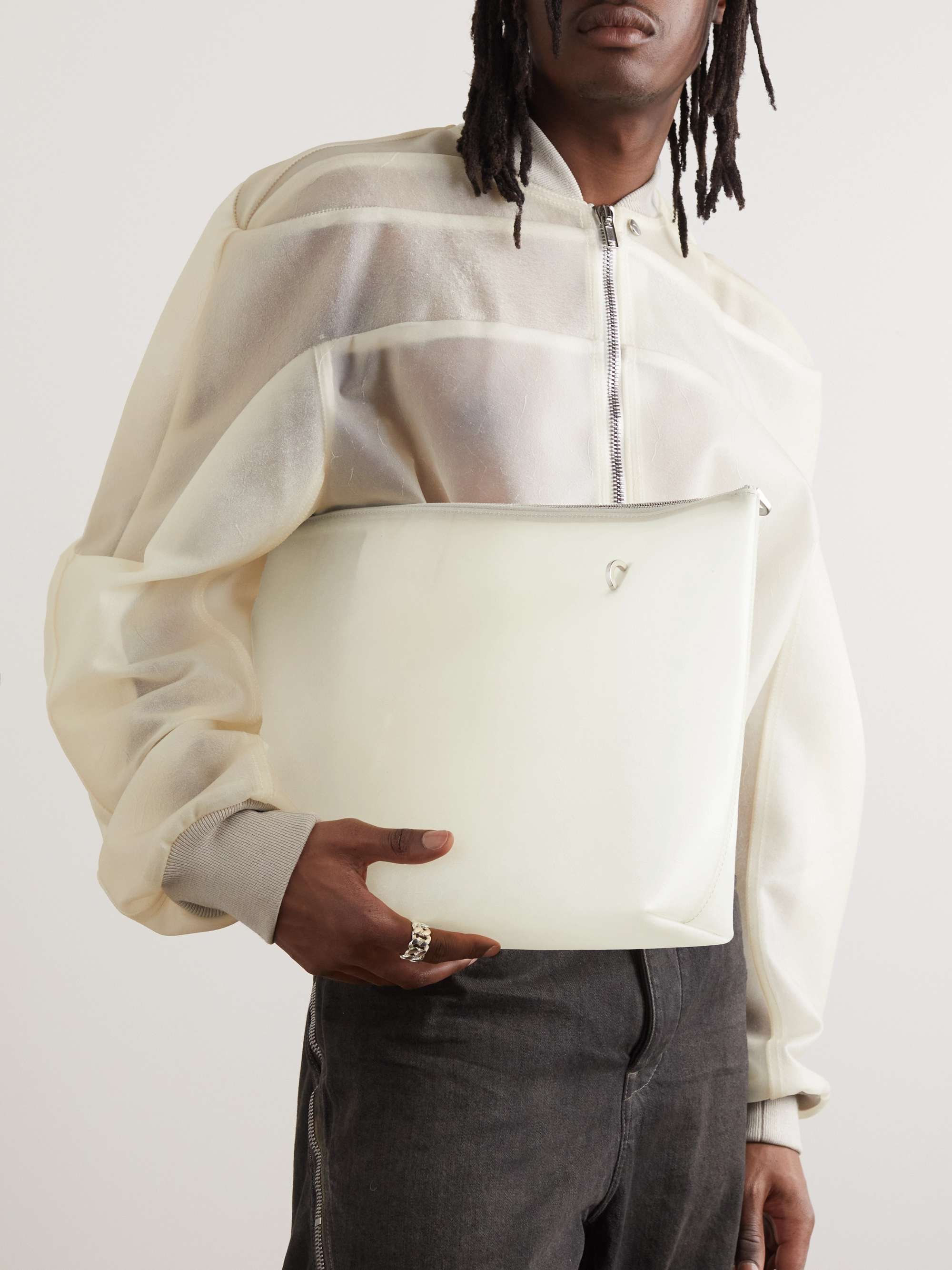 RICK OWENS Transparent Leather Messenger Bag