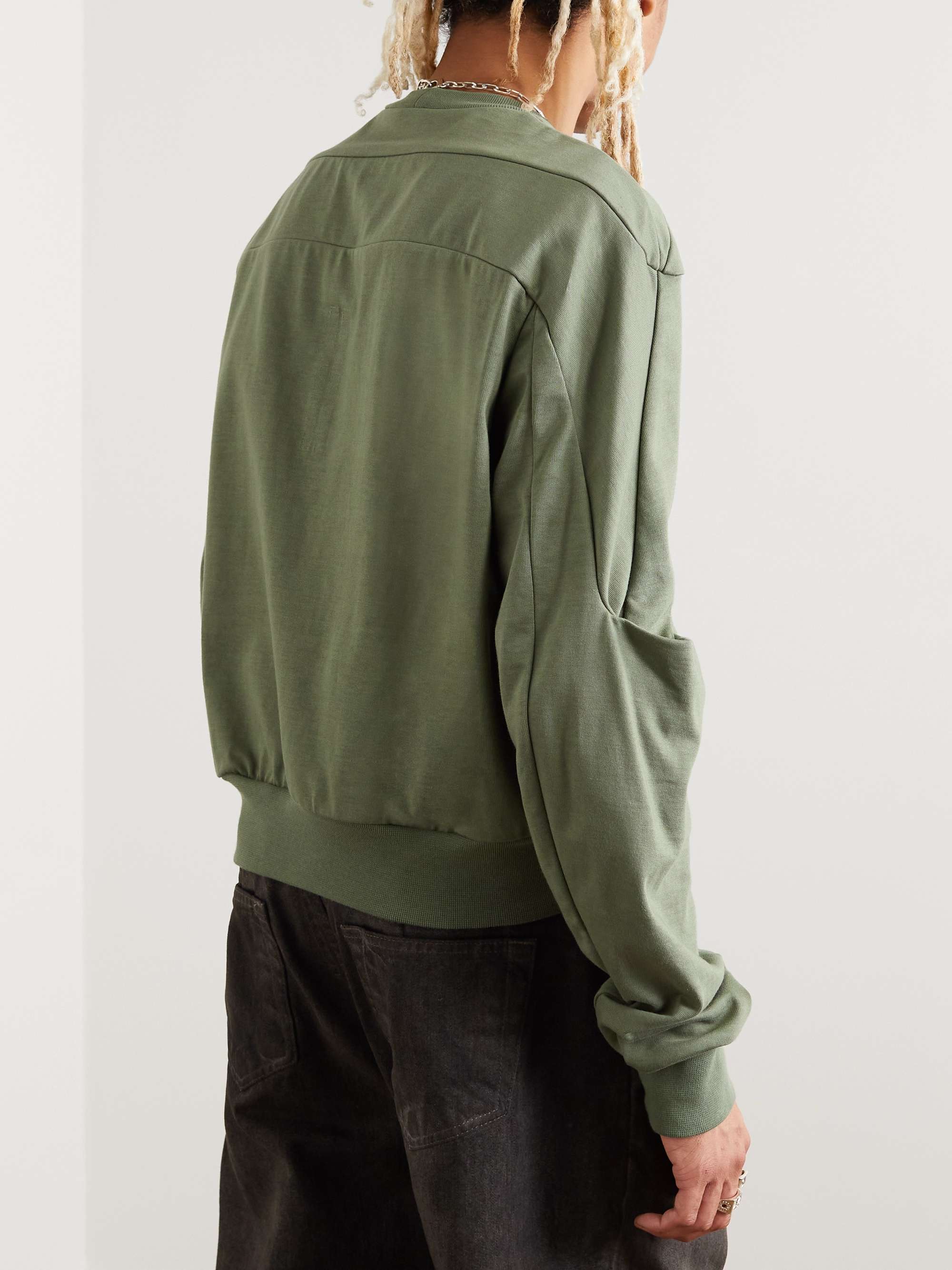 RICK OWENS Geth Panelled Cotton-Jersey Sweatshirt