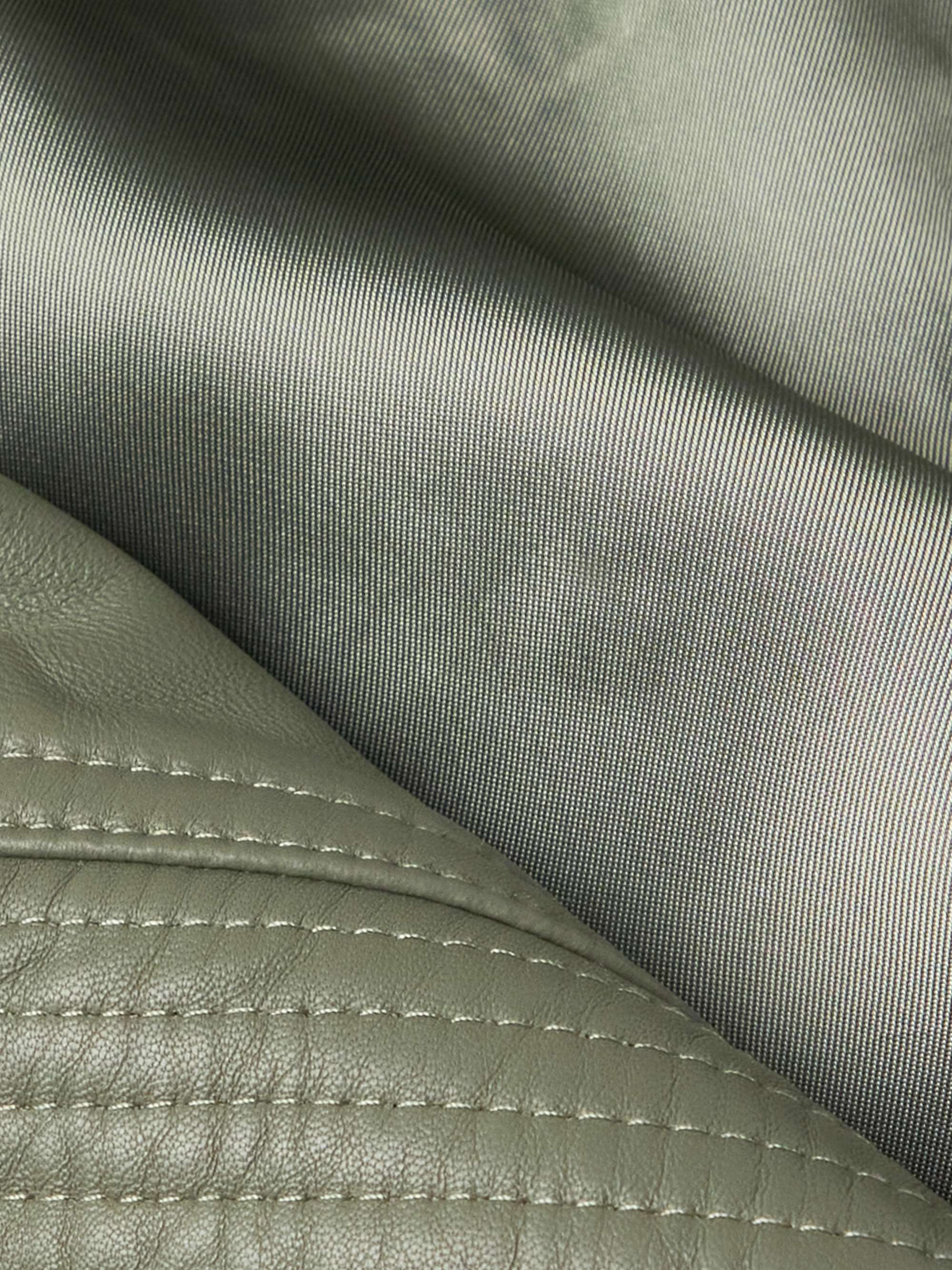 RICK OWENS Virgin Wool-Trimmed Leather Bomber Jacket